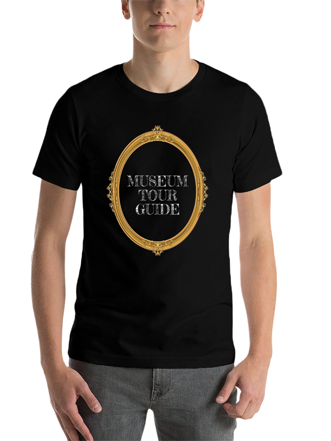 Museum Tour Guide Black T-Shirt - 7