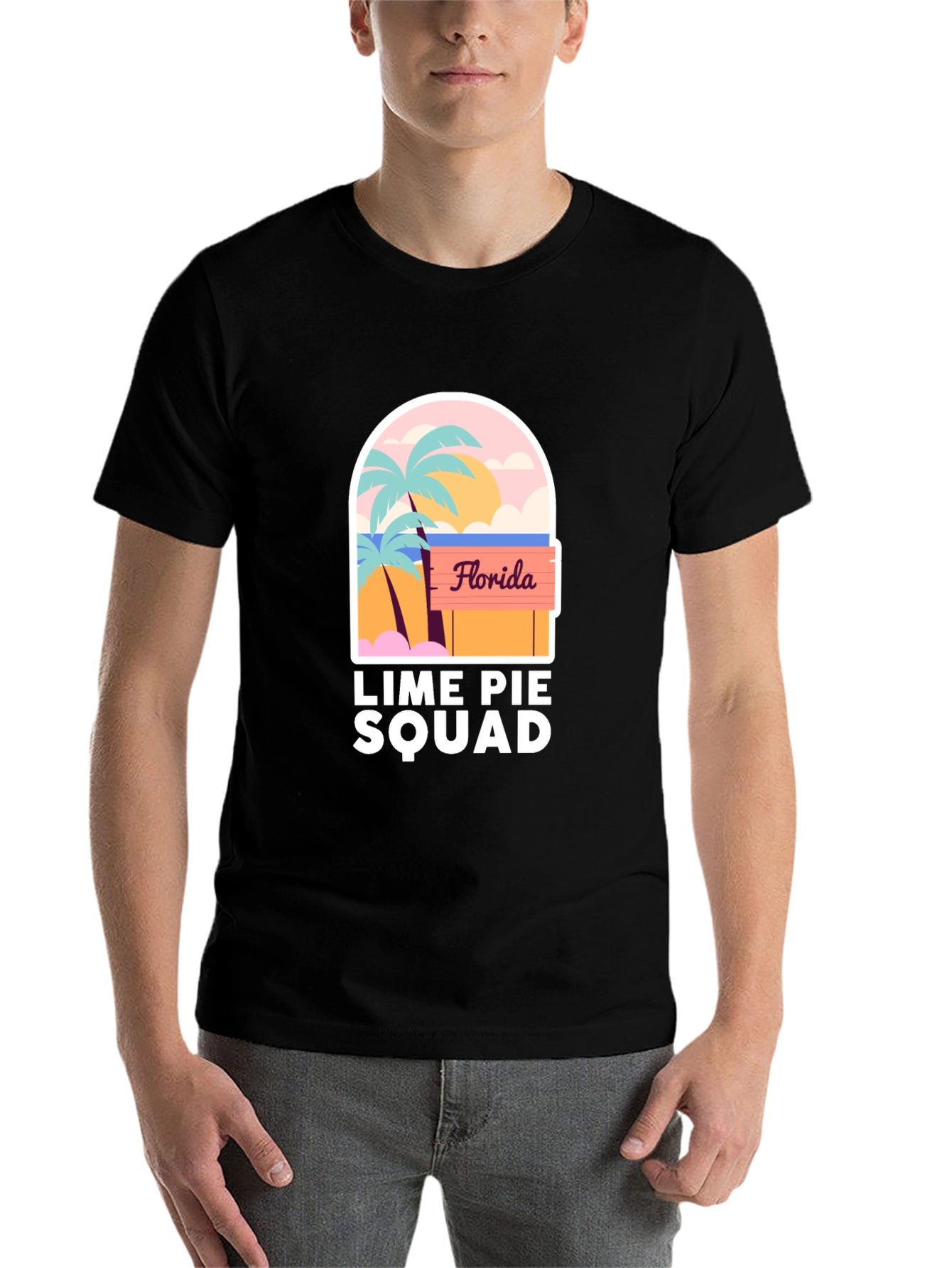 Black Florida Lime Pie Squad Black T-Shirt view 7