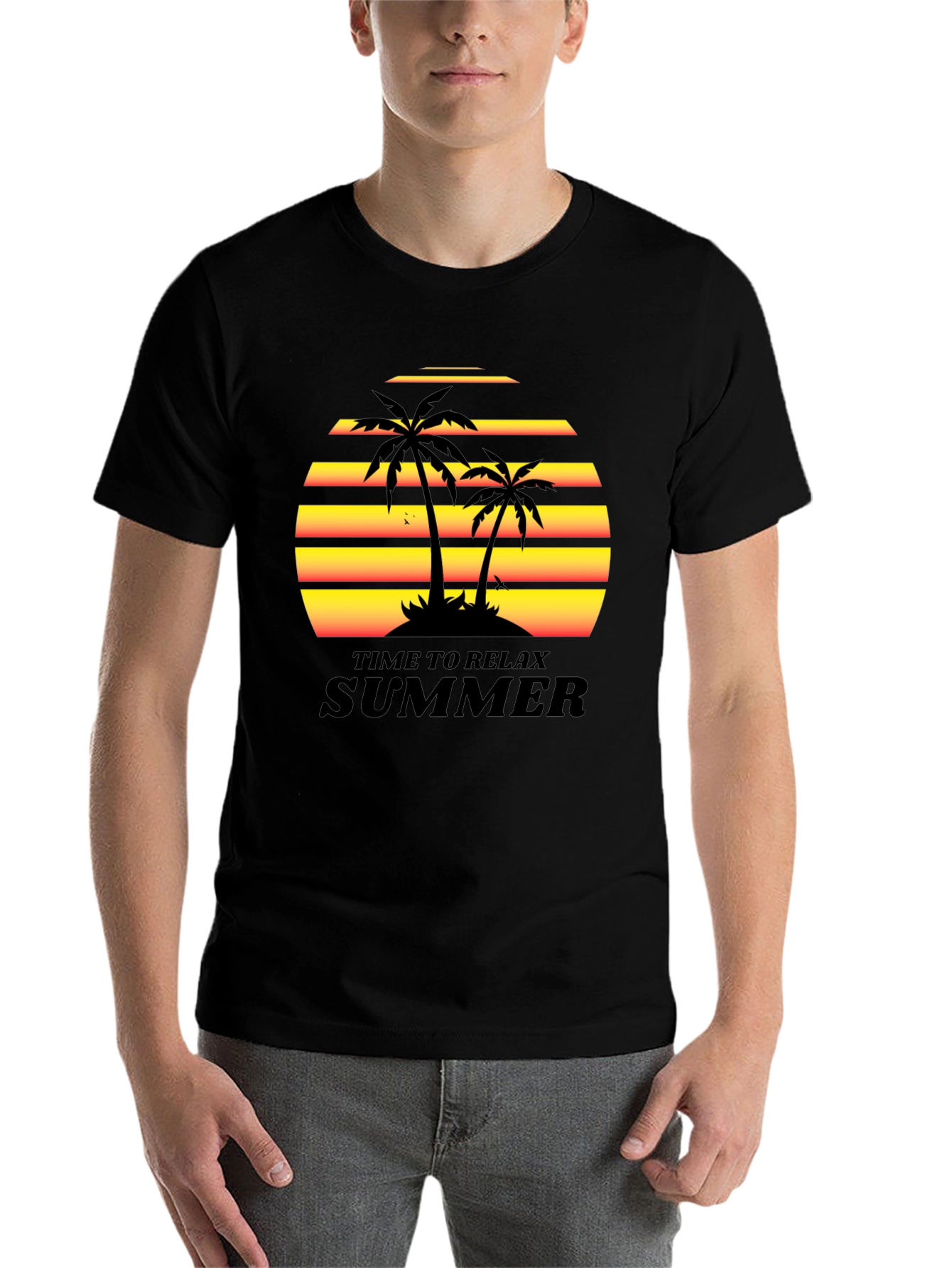 Summer Vibes Black T-Shirt - Time to Relax - 7