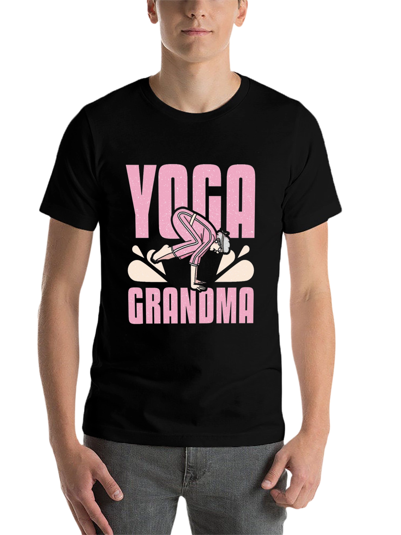 Black Yoga Grandma Graphic T-Shirt view 7