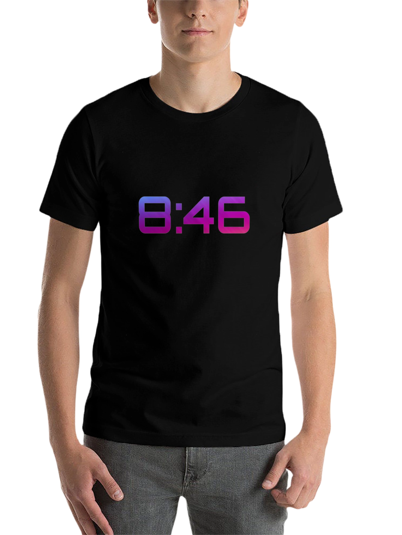 Black 8:46 Gradient Tee - Stylish Comfort, Unique Design view 7