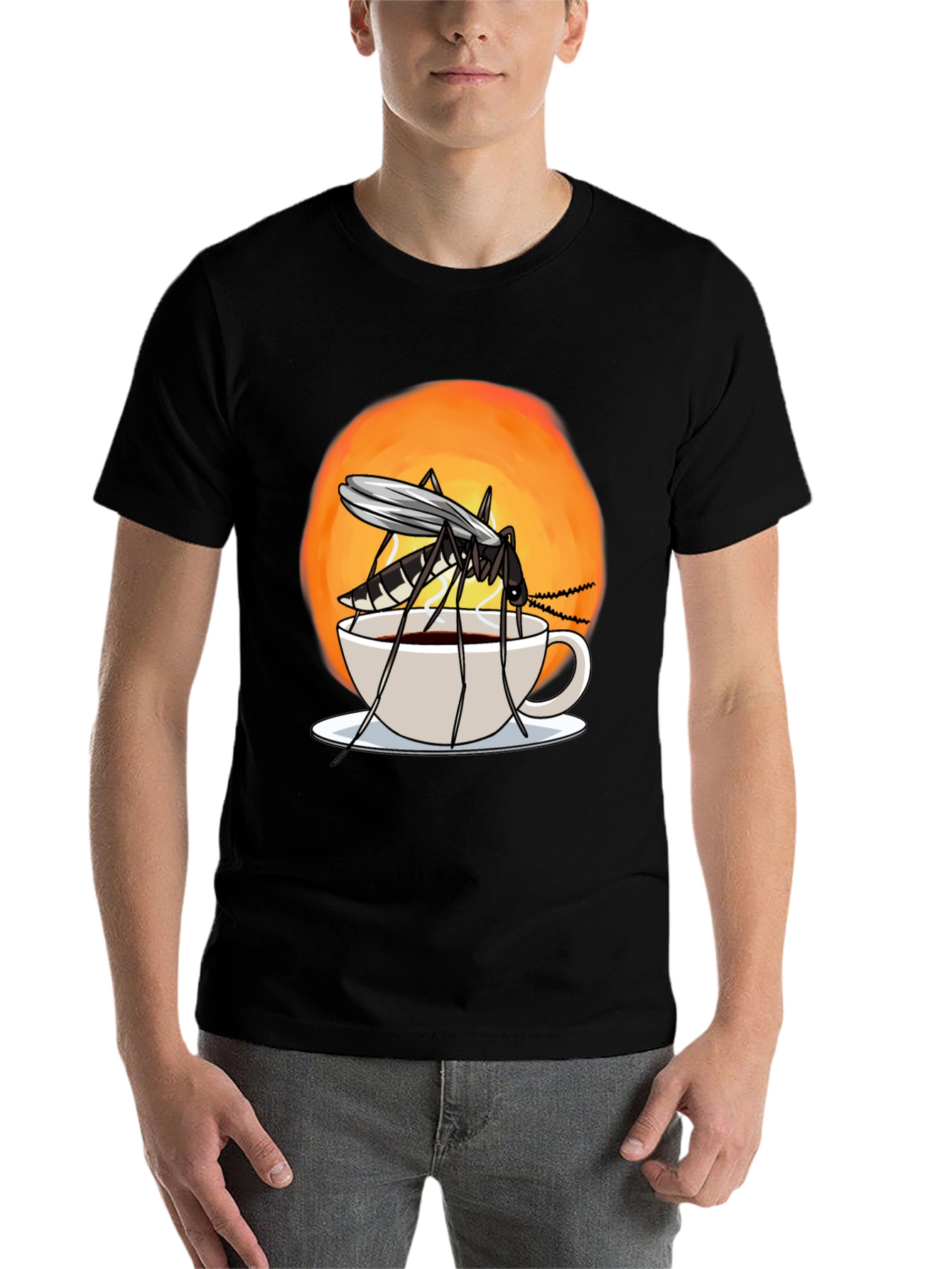 Black Mosquito Coffee T-Shirt - Funny Insect Graphic Tee view 7
