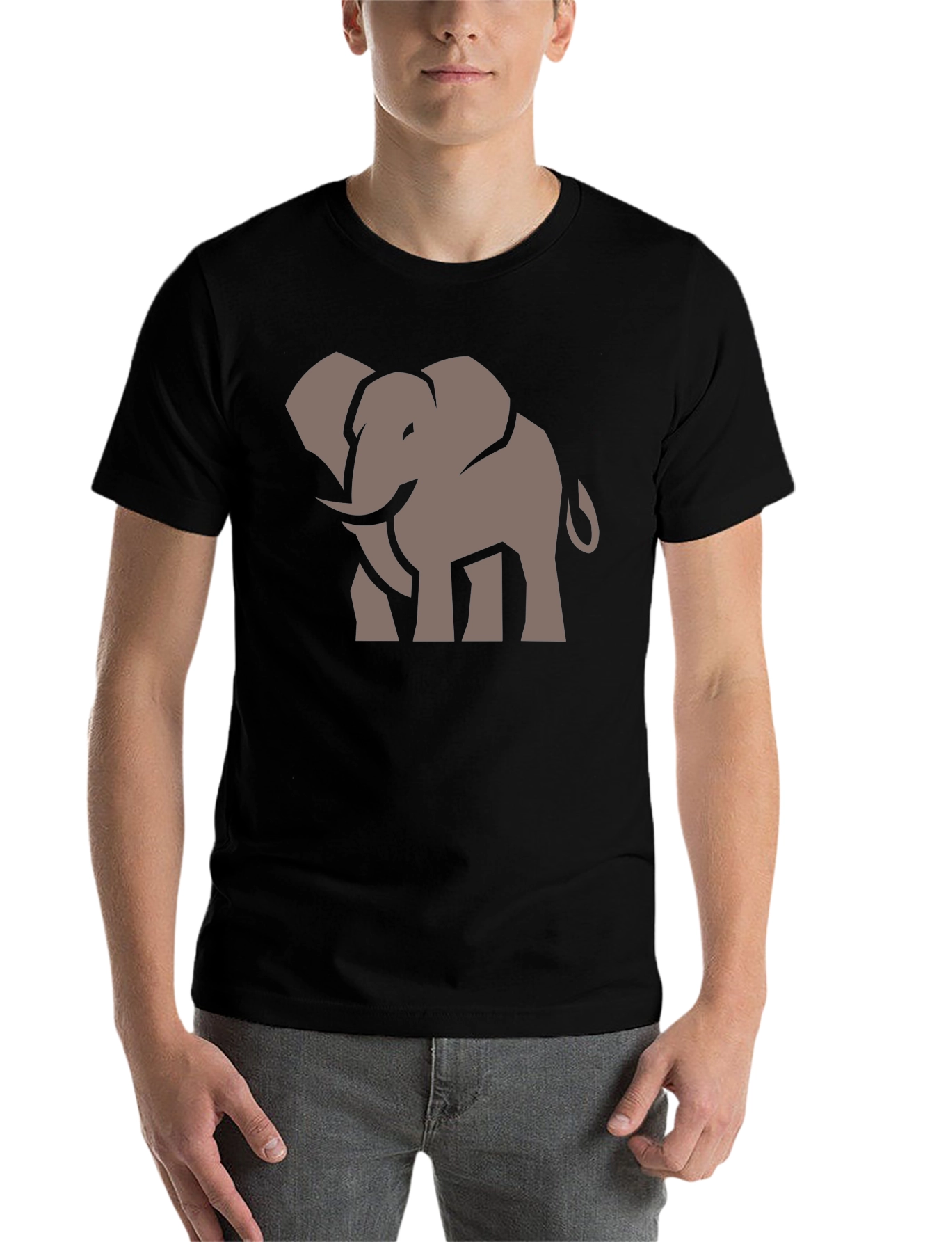 Black Elephant Graphic Tee - Stylish Men's Black T-Shirt view 7