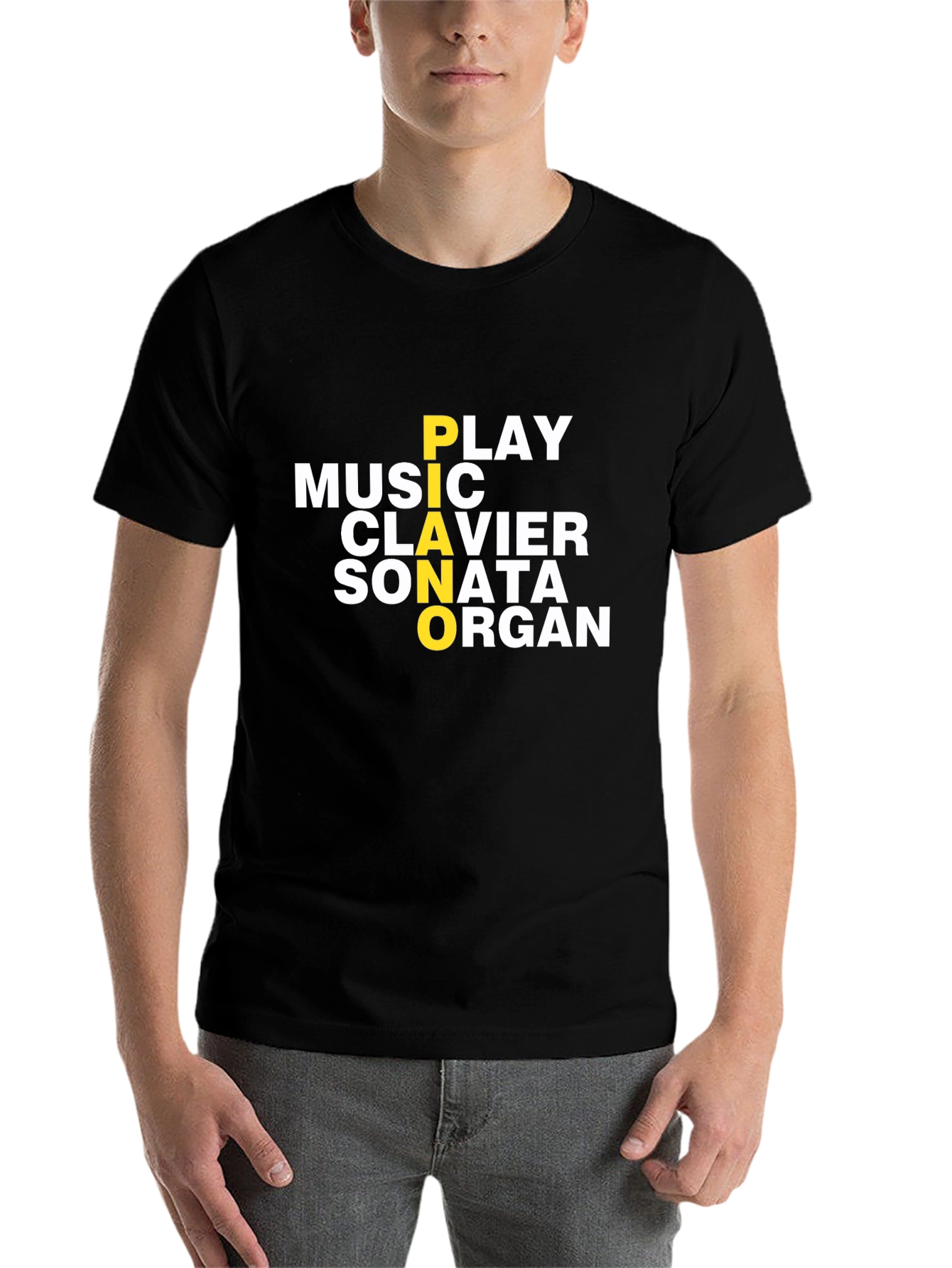 Black Music Lover T-Shirt - Piano, Clavier, Sonata, Organ view 7
