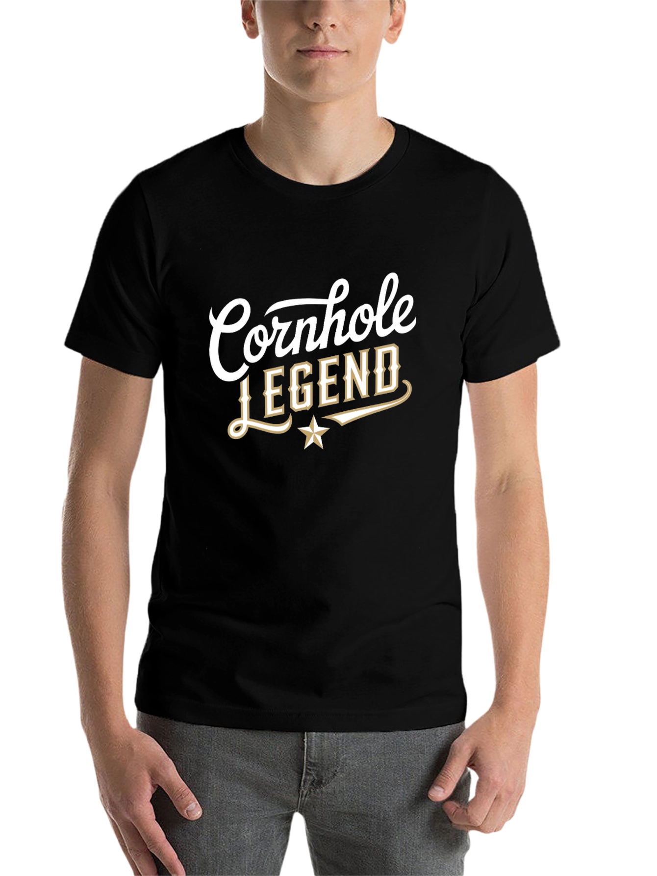 Black Cornhole Legend T-Shirt - Black, Casual Comfort view 7