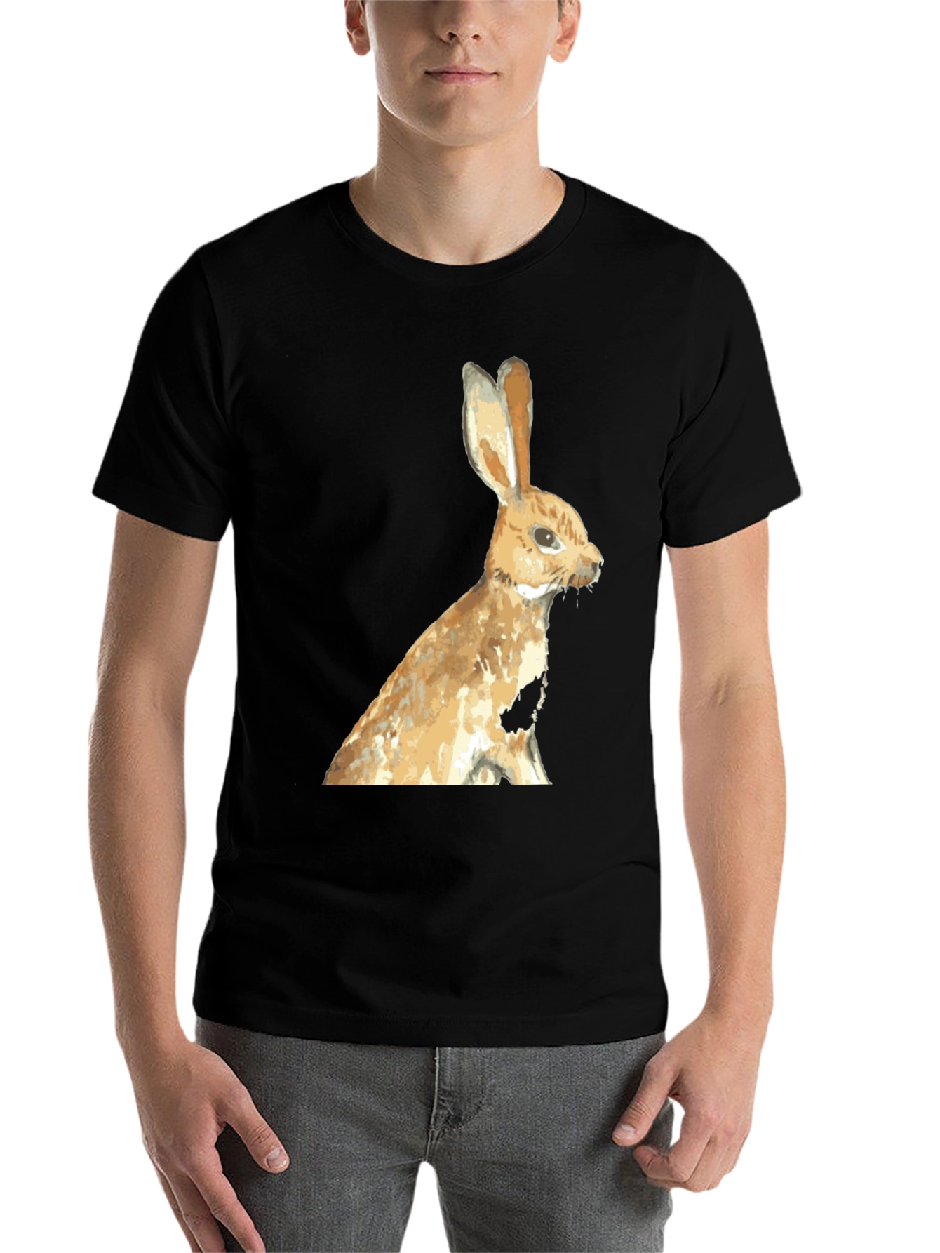 Black Rabbit Graphic Black T-Shirt view 7