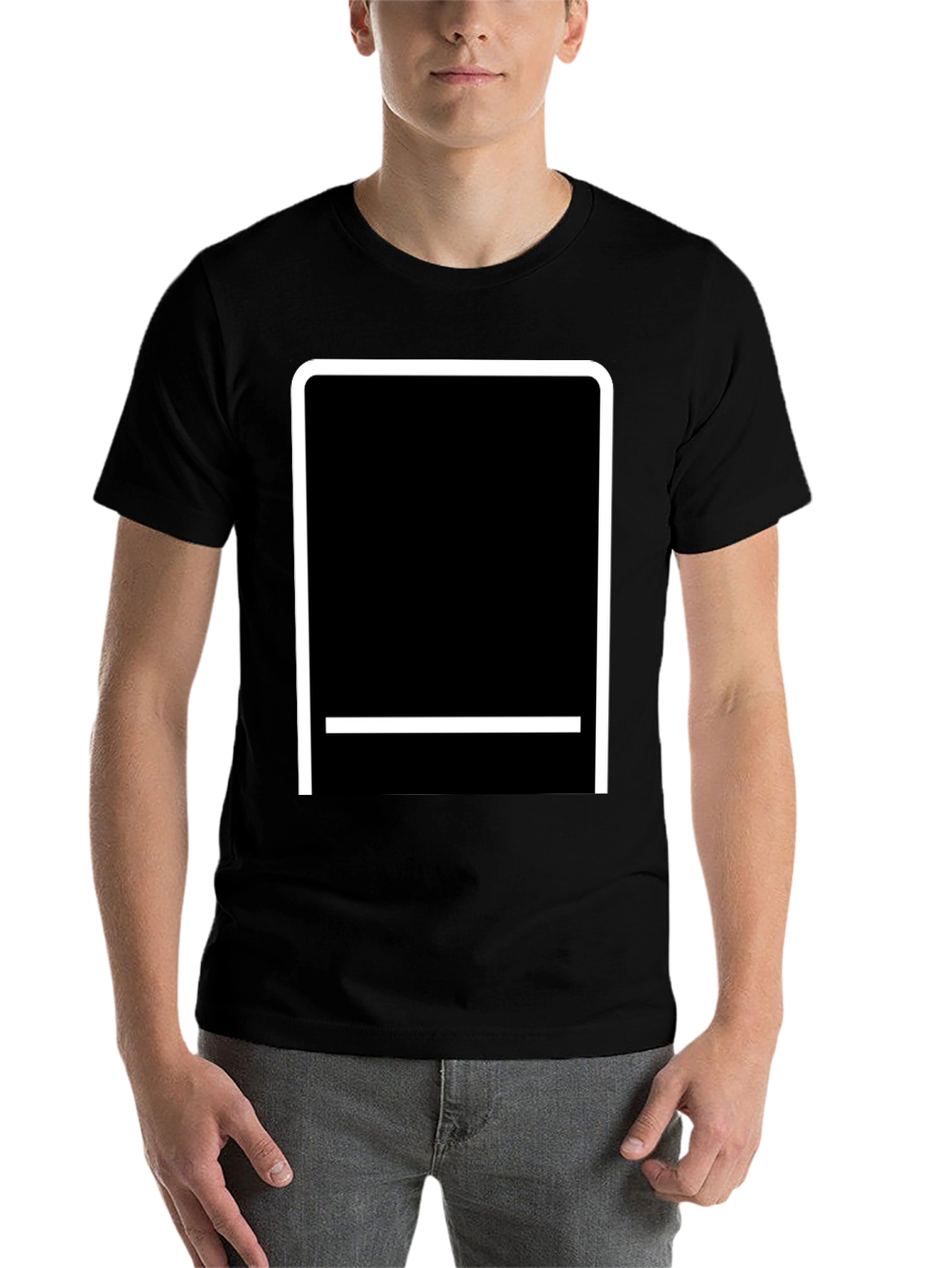 Black Modern Black T-Shirt with White Graphic Design view 7
