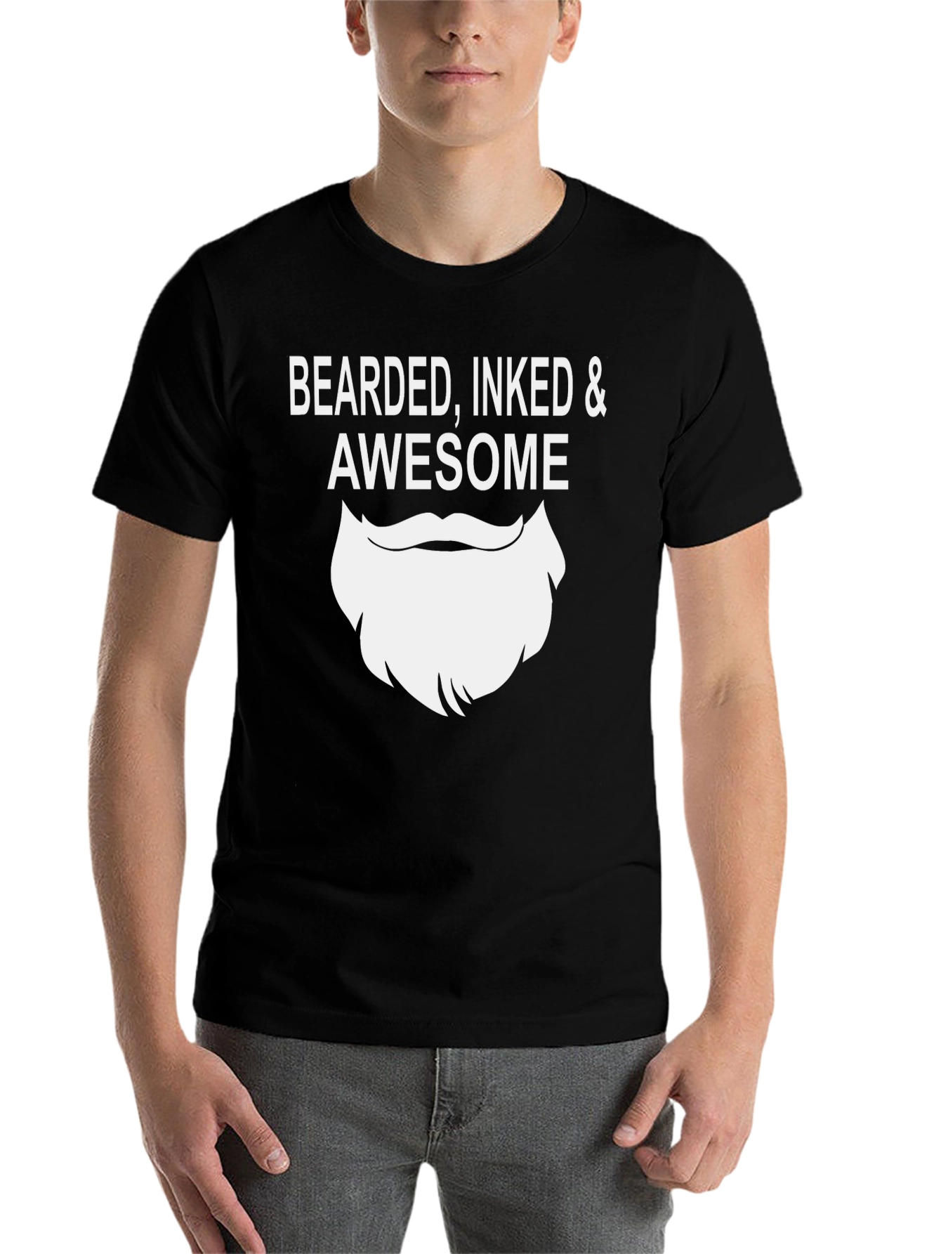 Black Bearded Inked & Awesome T-Shirt view 7