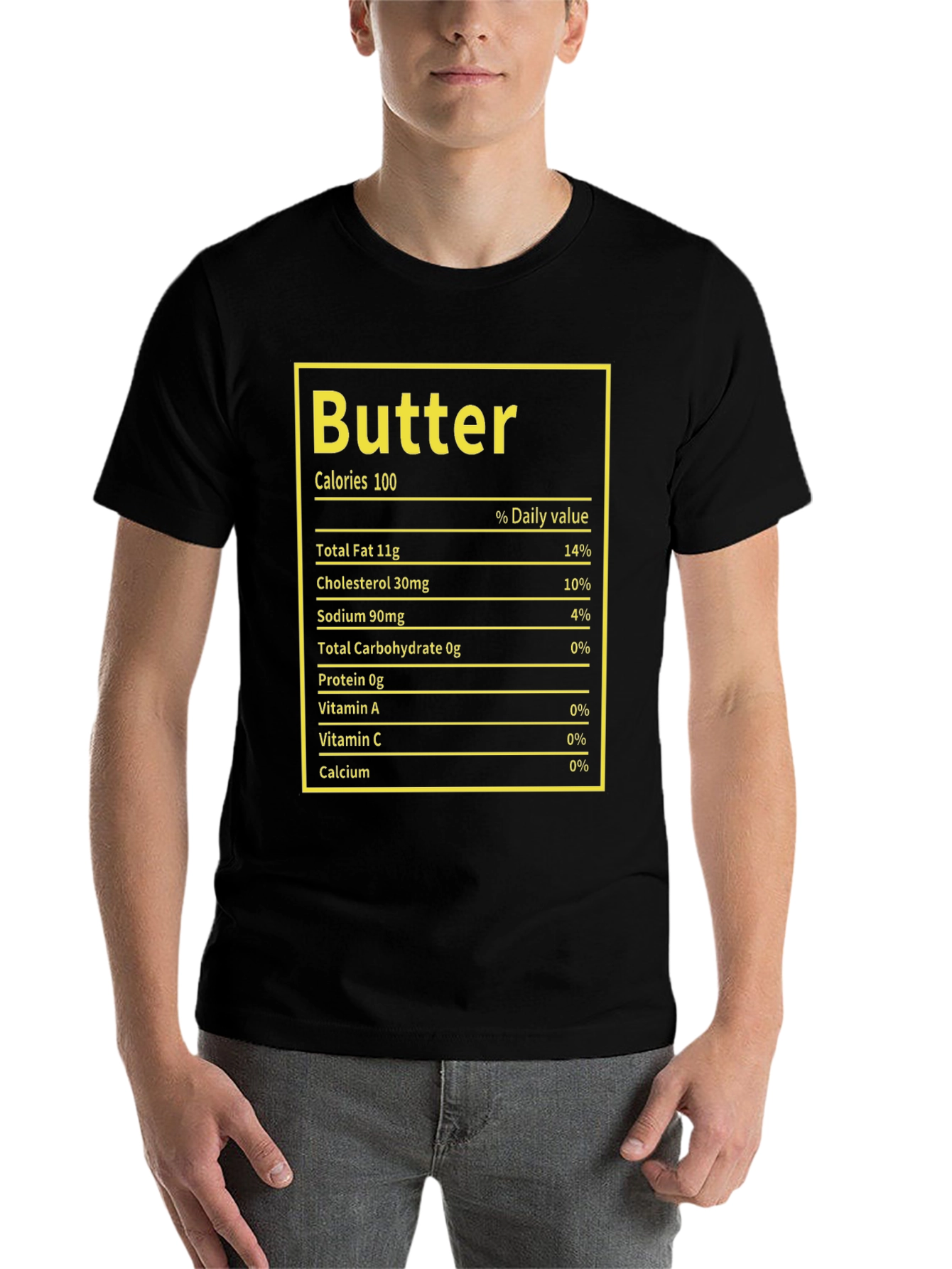 Black Butter Nutrition Facts T-Shirt - Foodie Humor Tee view 7
