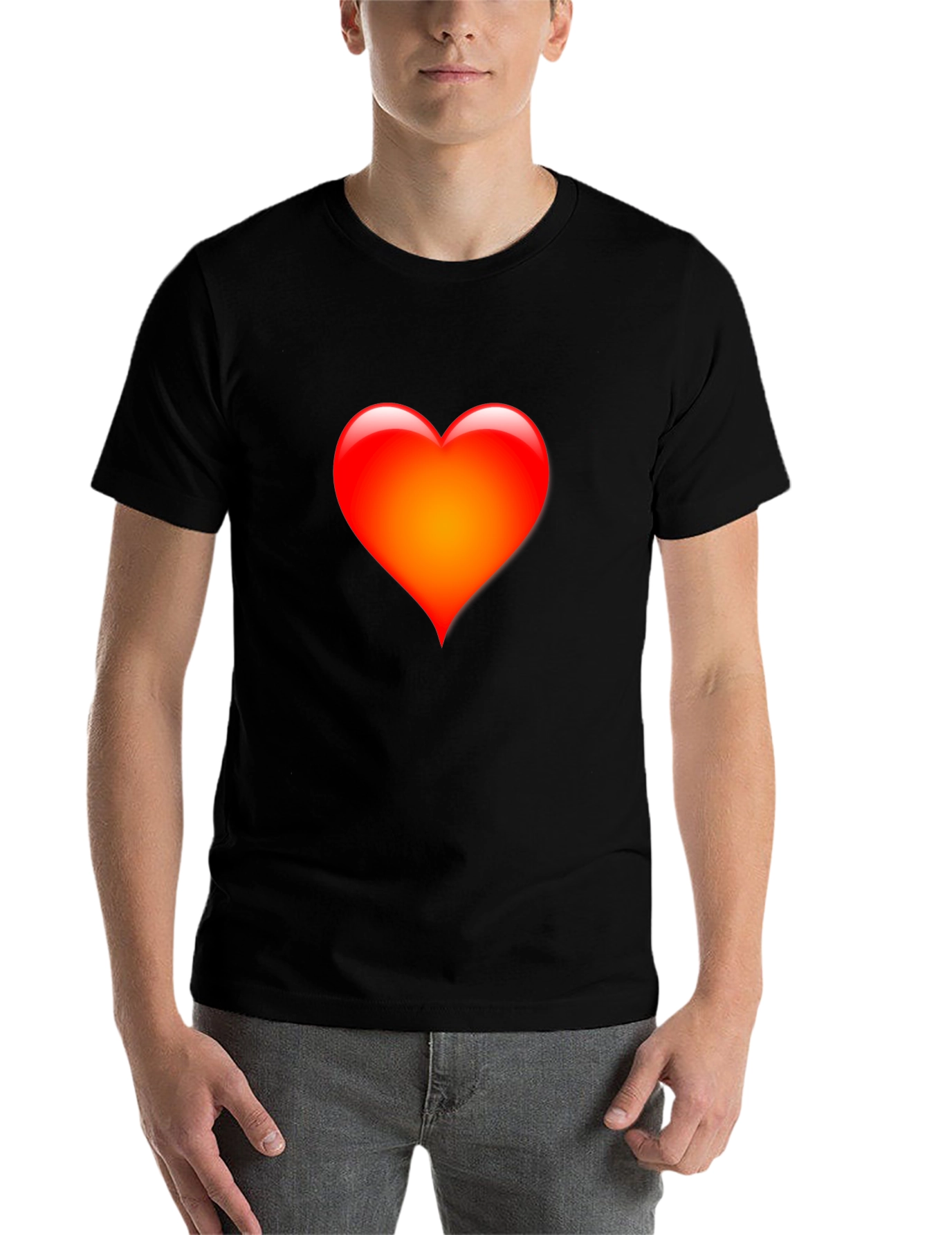 Black Heart Graphic Black T-Shirt - Express Your Love! view 7
