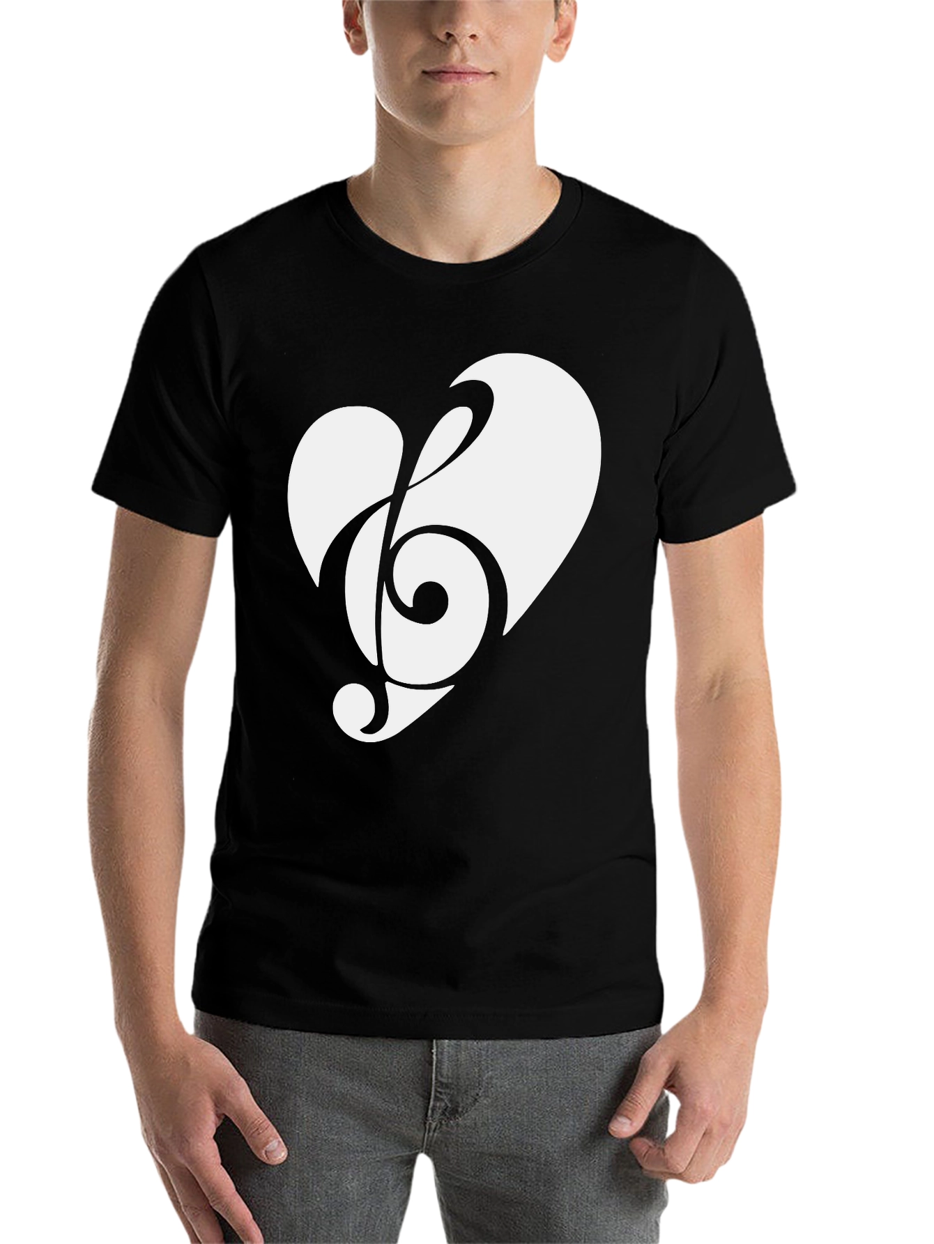 Black Musical Heart Black T-Shirt view 7