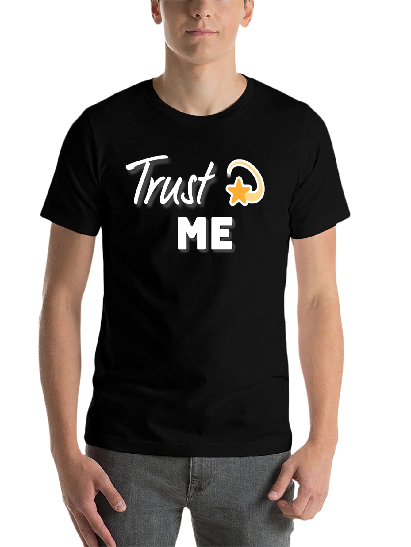 Black Trust Me Star Graphic Tee - Black view 7