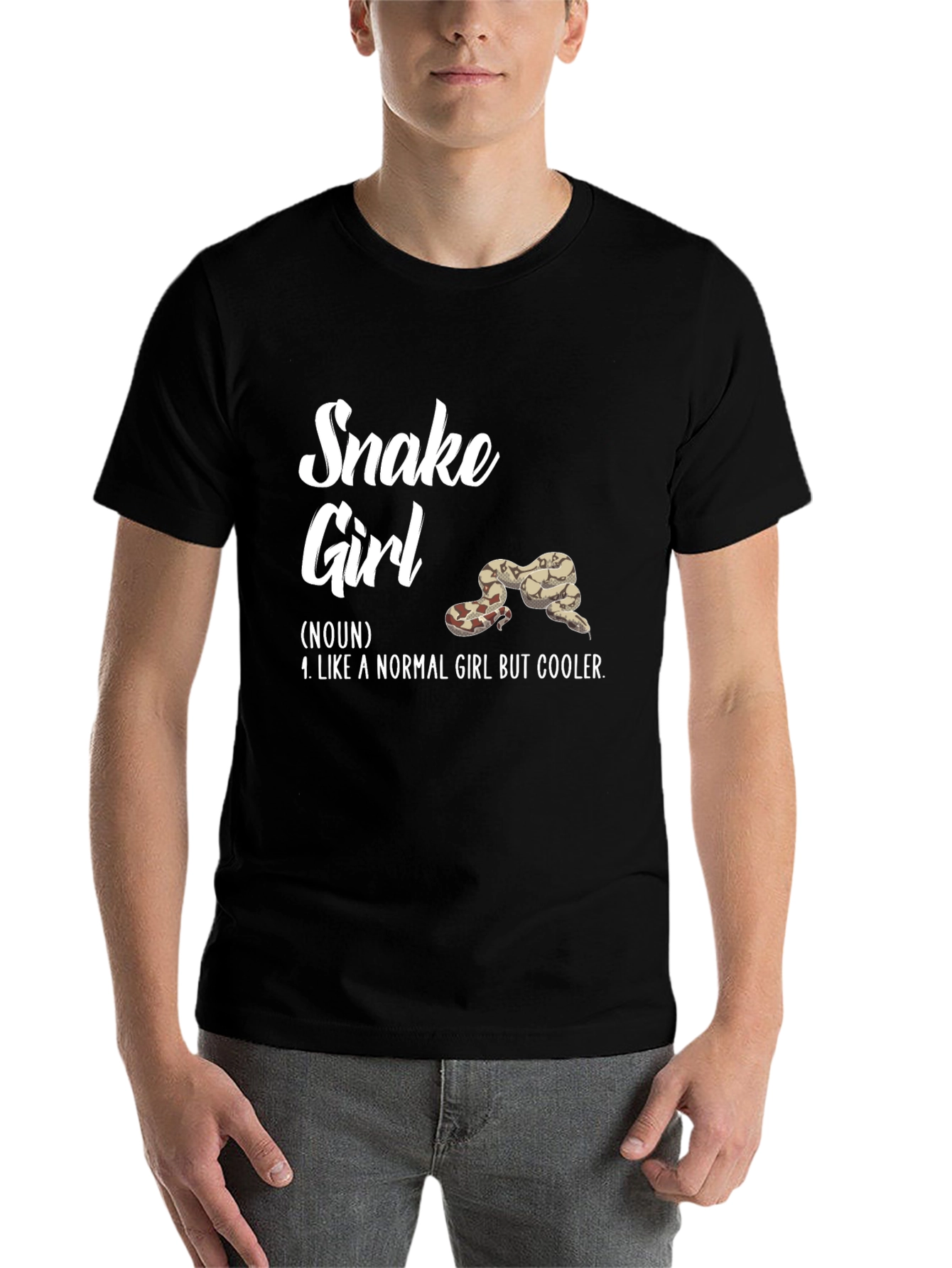 Black Snake Girl Novelty Graphic T-Shirt view 7