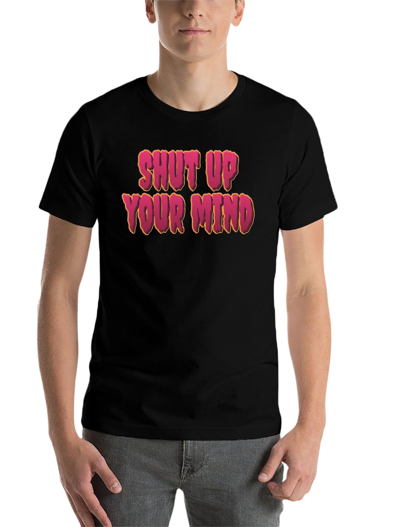 Black Shut Up Your Mind Graphic Tee - Unisex view 7