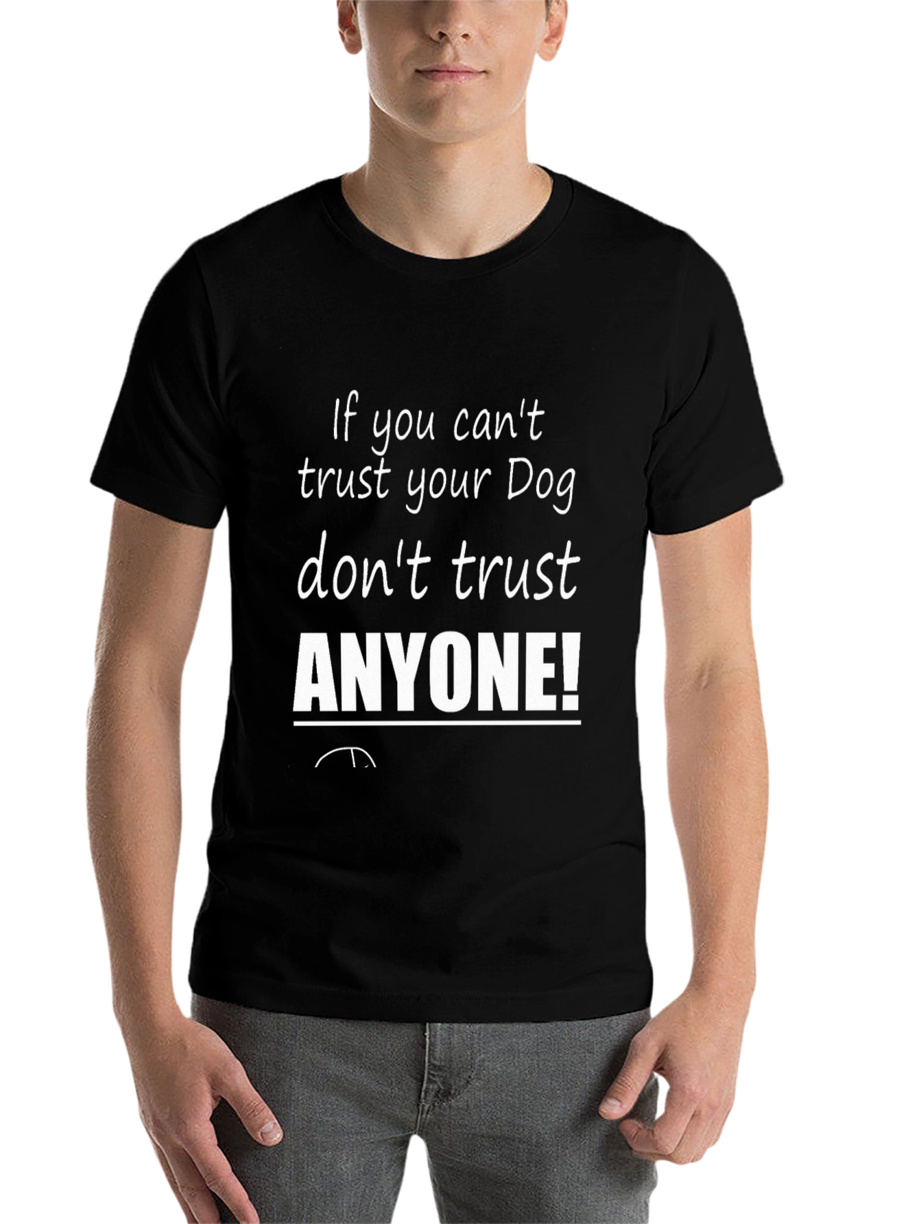Black Trust Your Dog Graphic Tee - Mens Funny Slogan T-Shirt view 7