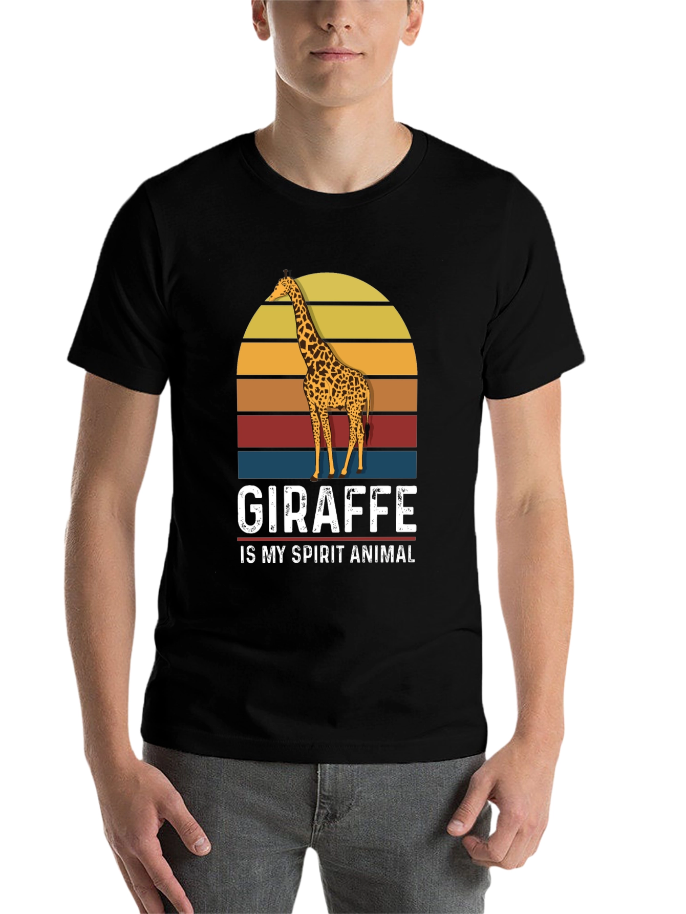 Black Giraffe Spirit Animal Graphic T-Shirt view 7