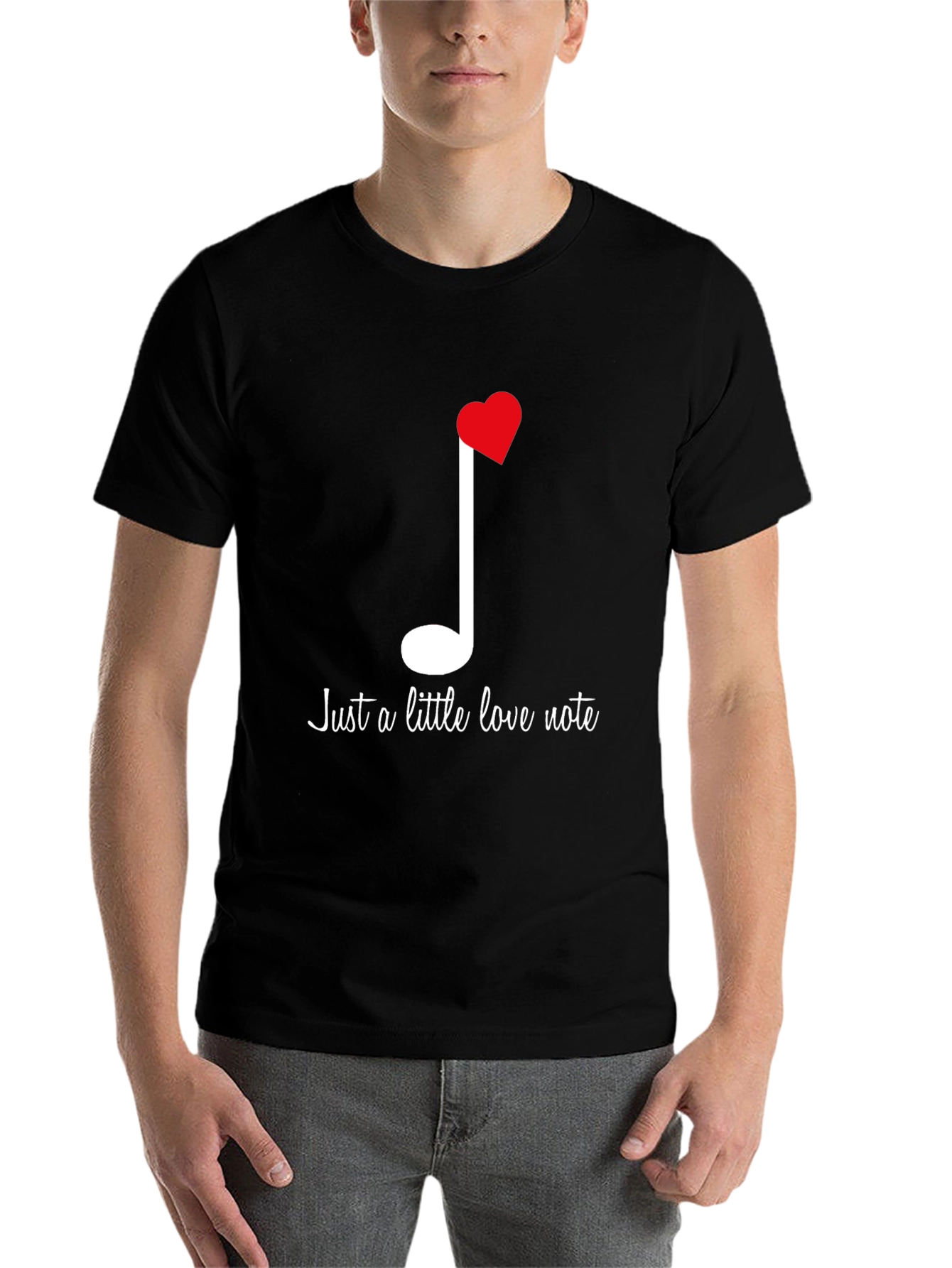 Black Love Note Graphic Tee - Soft Cotton Blend view 7