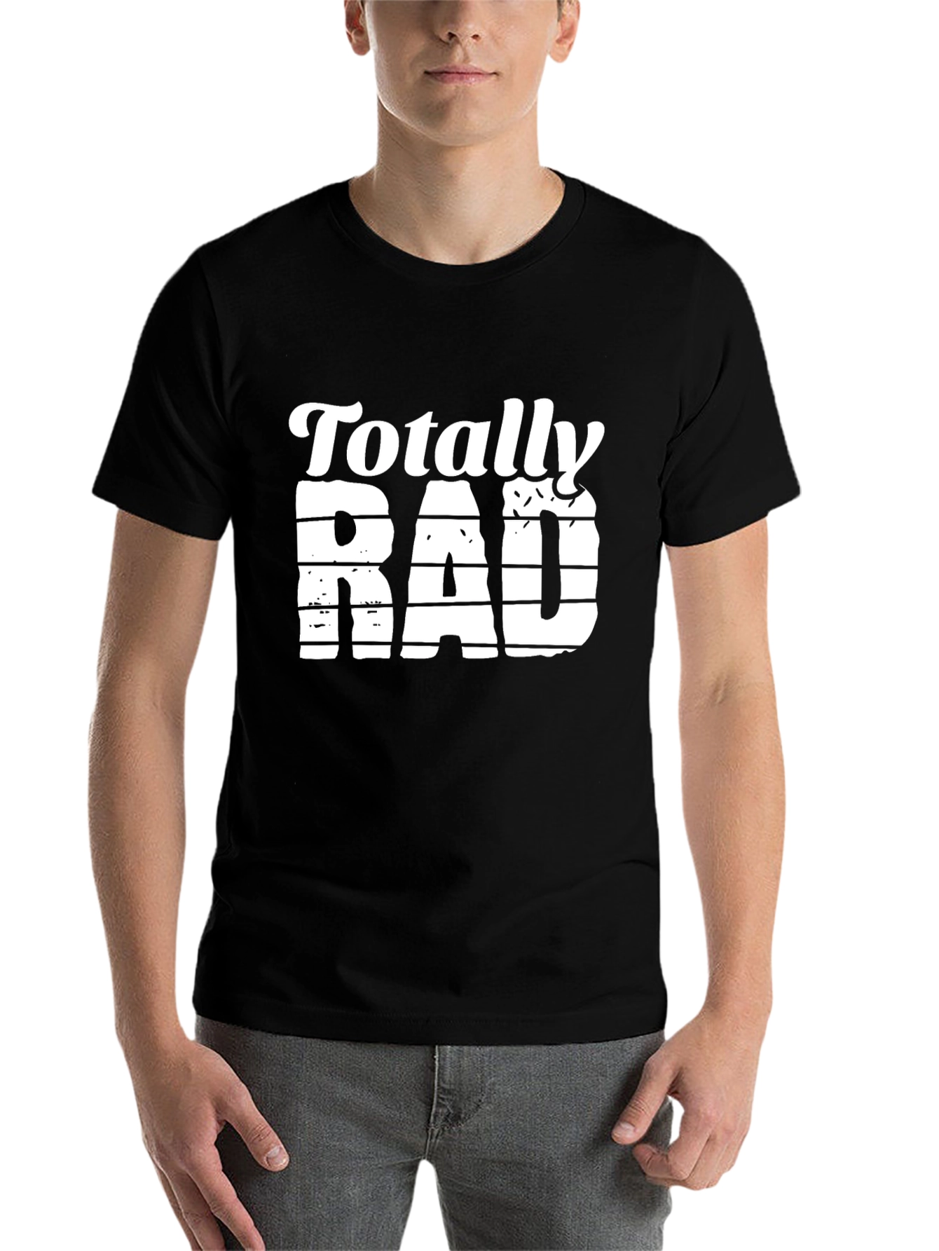 Black Totally Rad Retro Graphic T-Shirt view 7