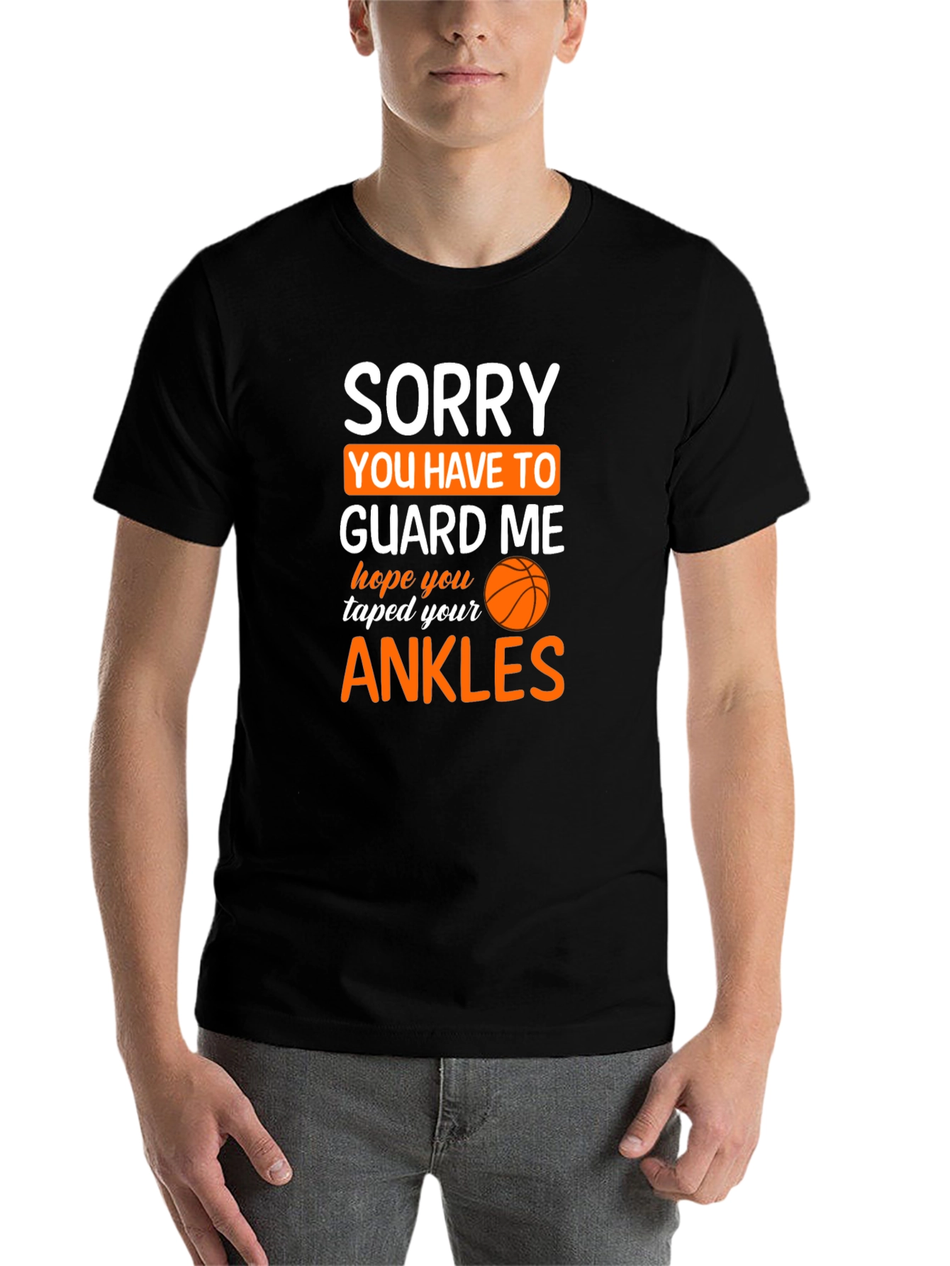 Black Sorry You Have To Guard Me Basketball T-Shirt view 7