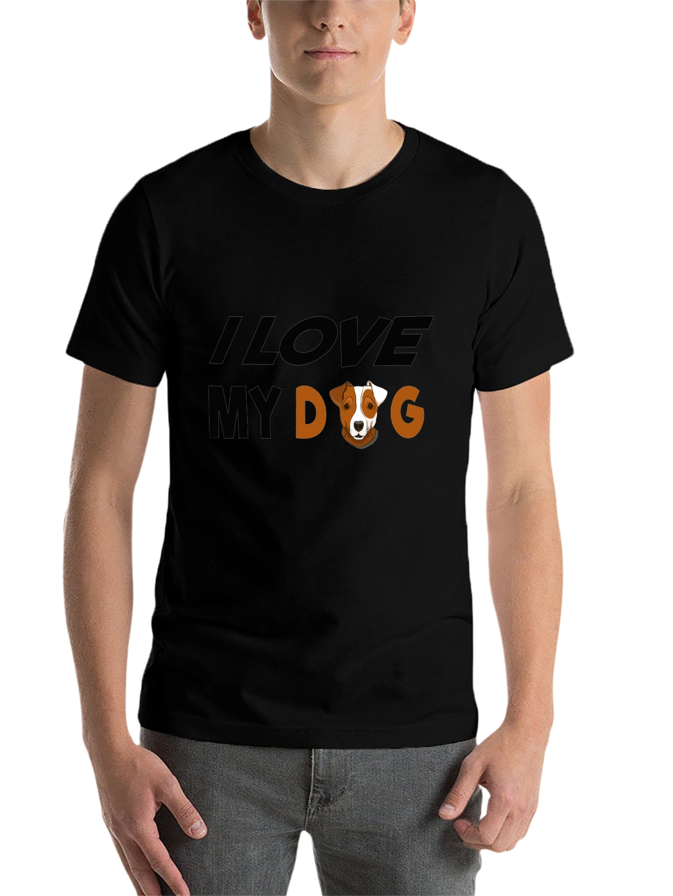 Black I Love My Dog Graphic Tee - Black view 7
