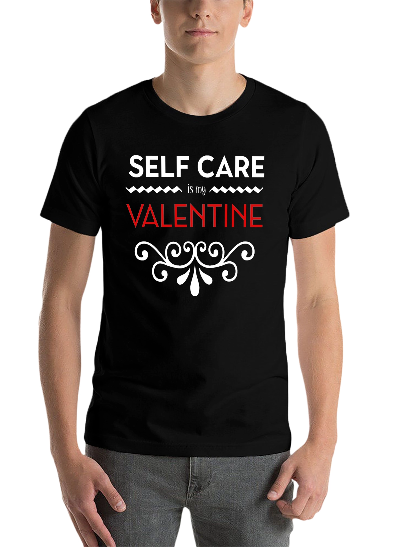 Black Self Care is My Valentine T-Shirt view 7