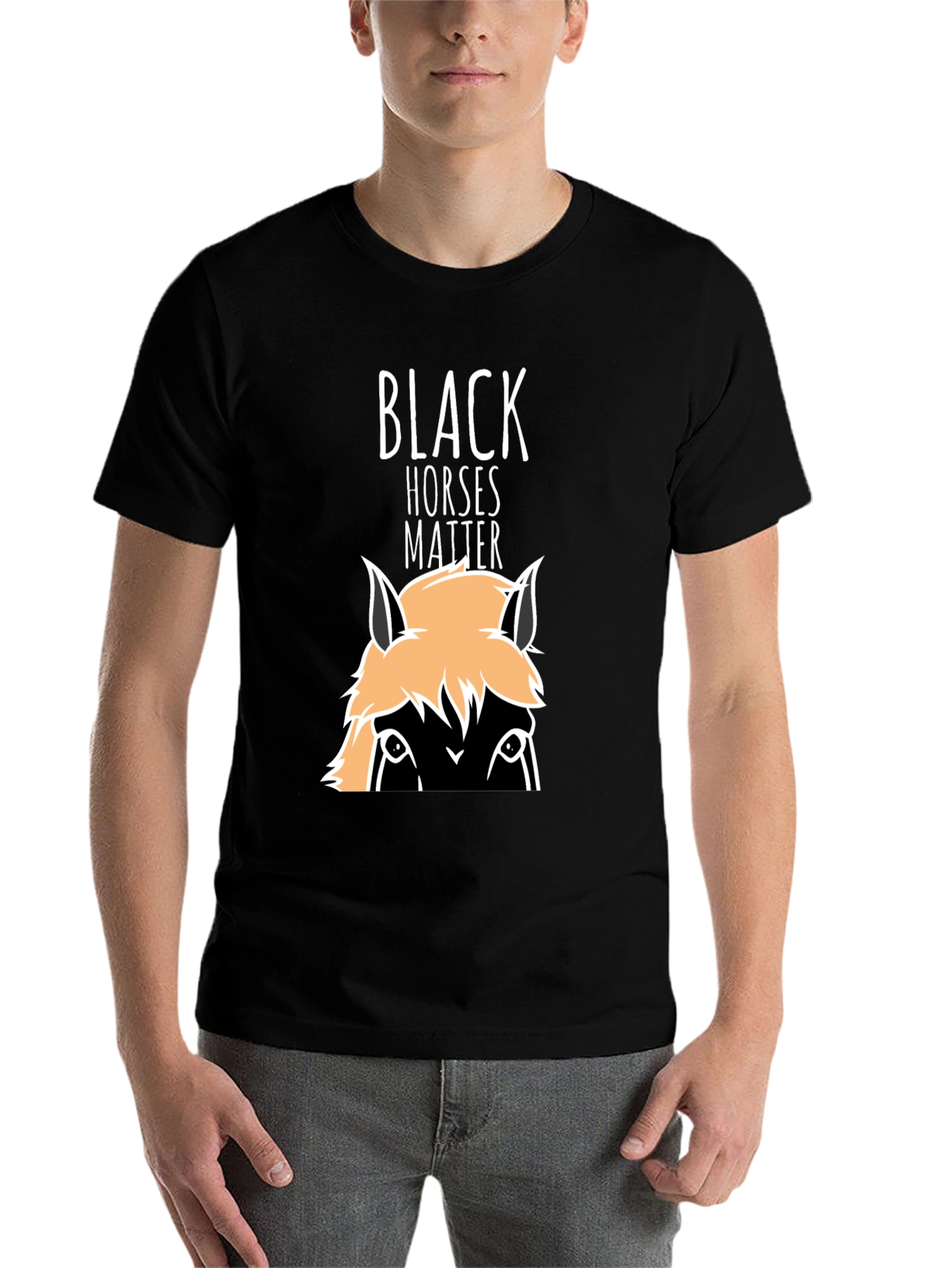Black Black Horses Matter Graphic T-Shirt view 7