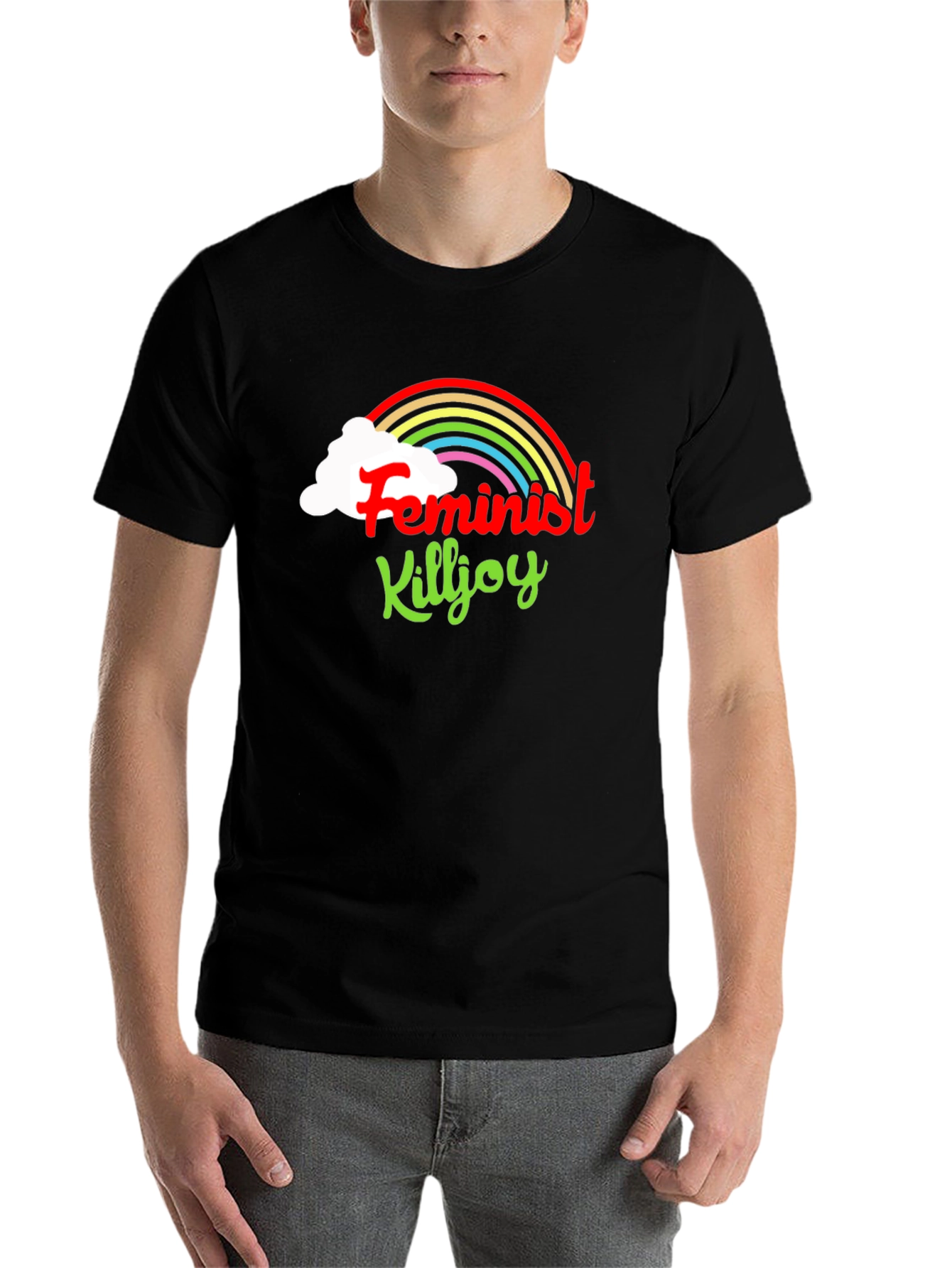 Black Feminist Killjoy Graphic Tee - Rainbow Design view 7