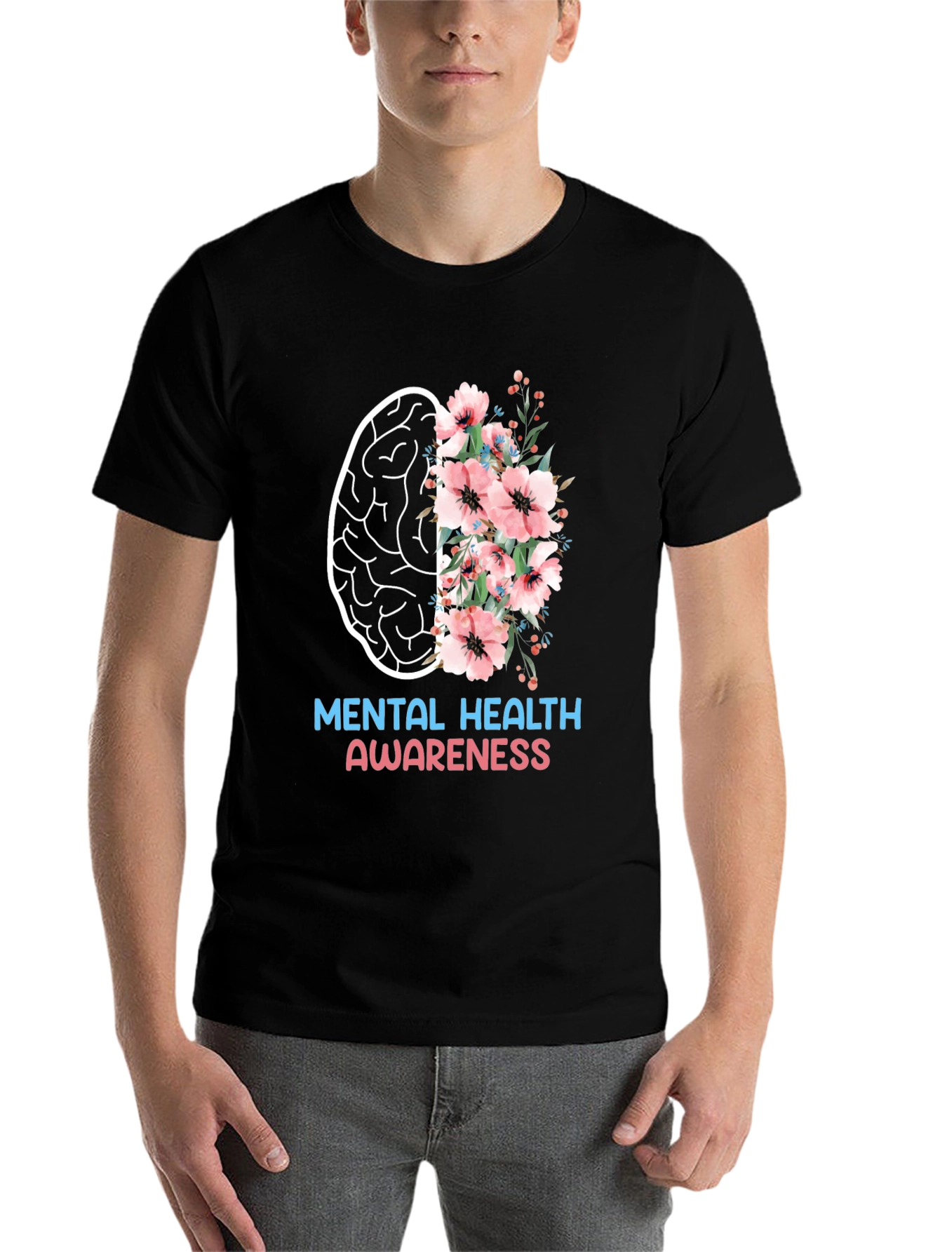 Black Mental Health Awareness Graphic T-Shirt view 7