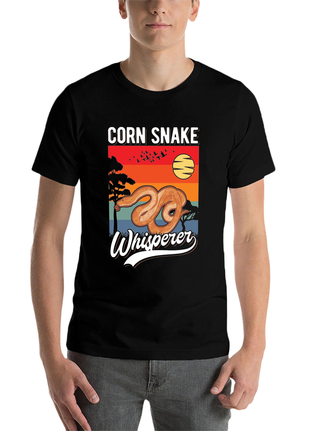 Black Corn Snake Whisperer Black T-Shirt view 7