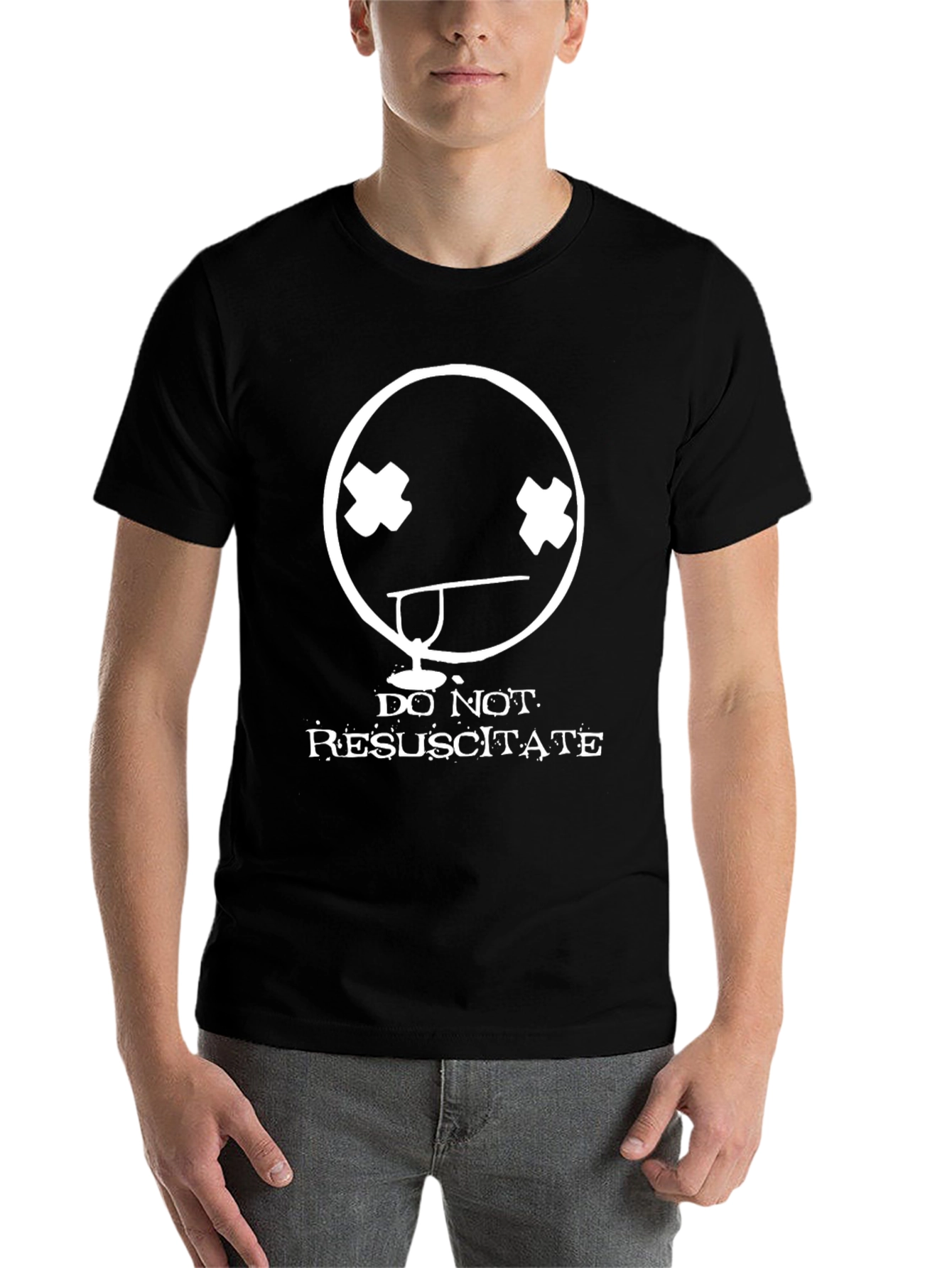 Black Do Not Resuscitate Graphic Tee - Black Cotton T-Shirt view 7