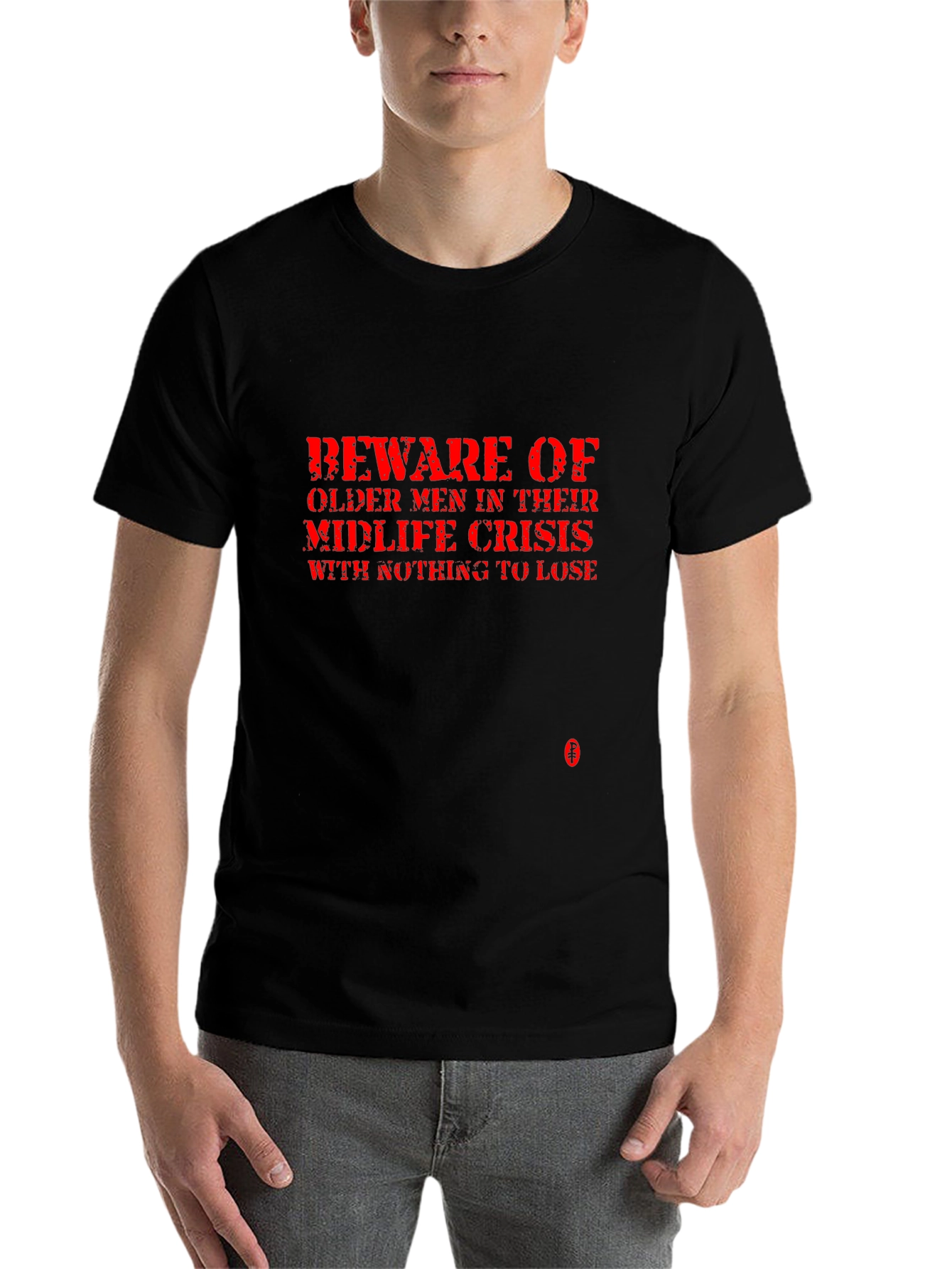 Black Beware Midlife Crisis Tee - Funny Graphic T-Shirt view 7
