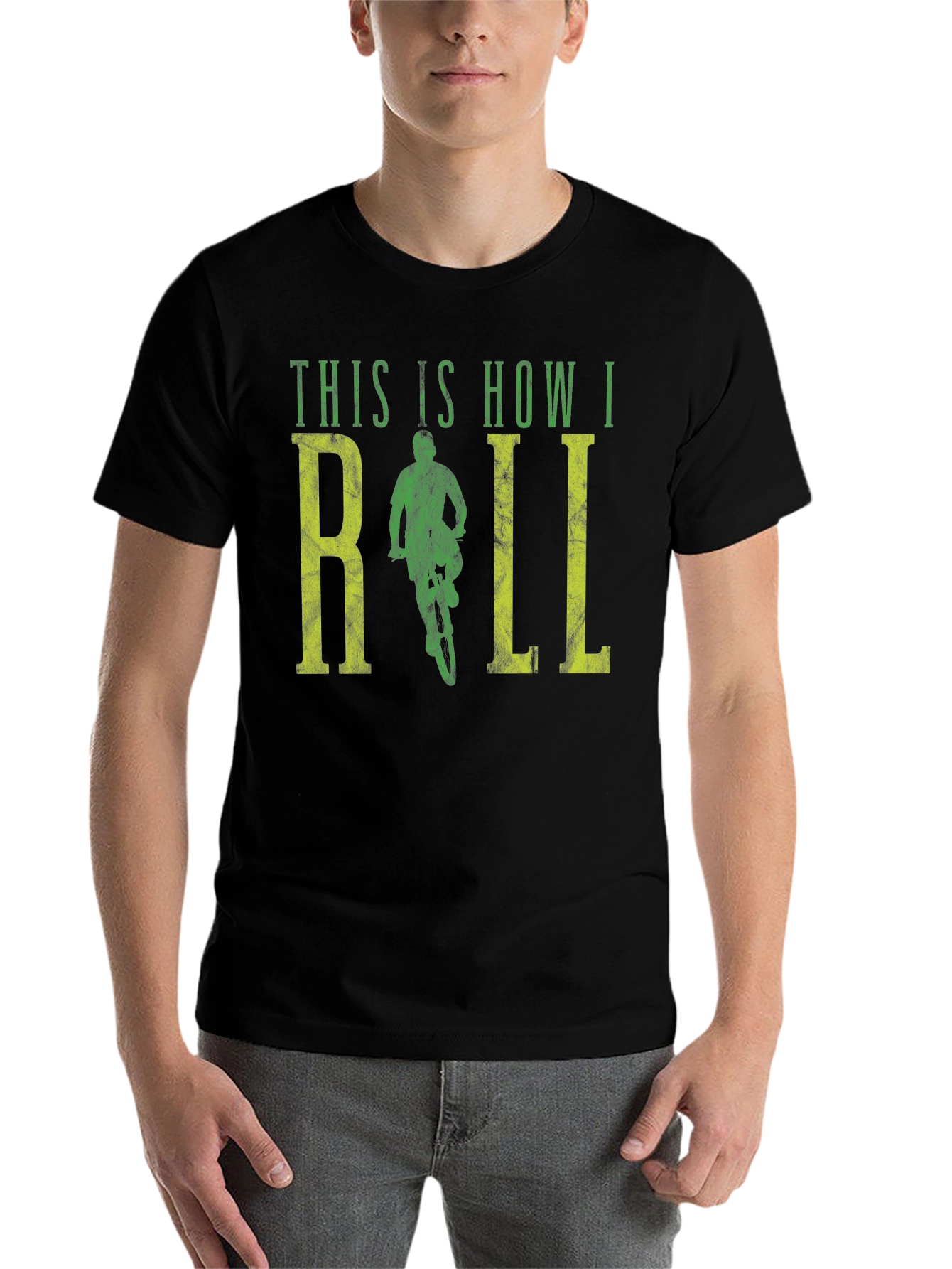 Black This Is How I Roll Biking T-Shirt view 7