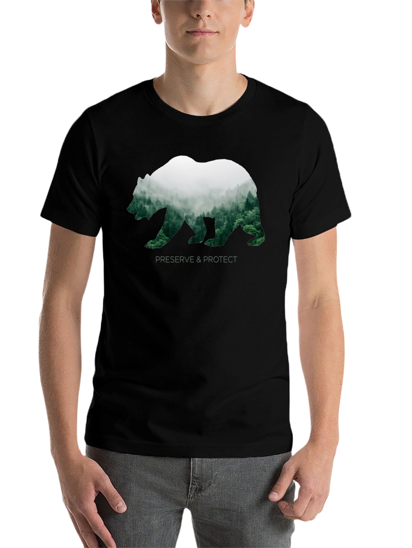 Black Preserve & Protect Bear Silhouette T-Shirt view 7