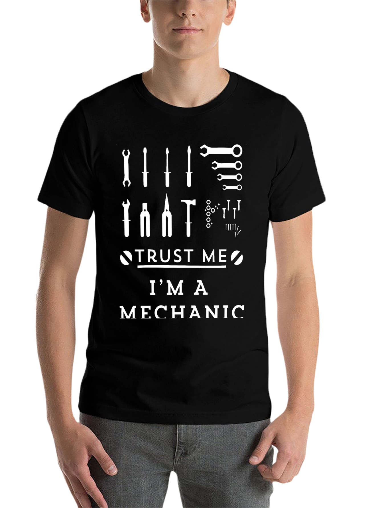 Black Trust Me I'm a Mechanic T-Shirt Funny Tool Tee view 7