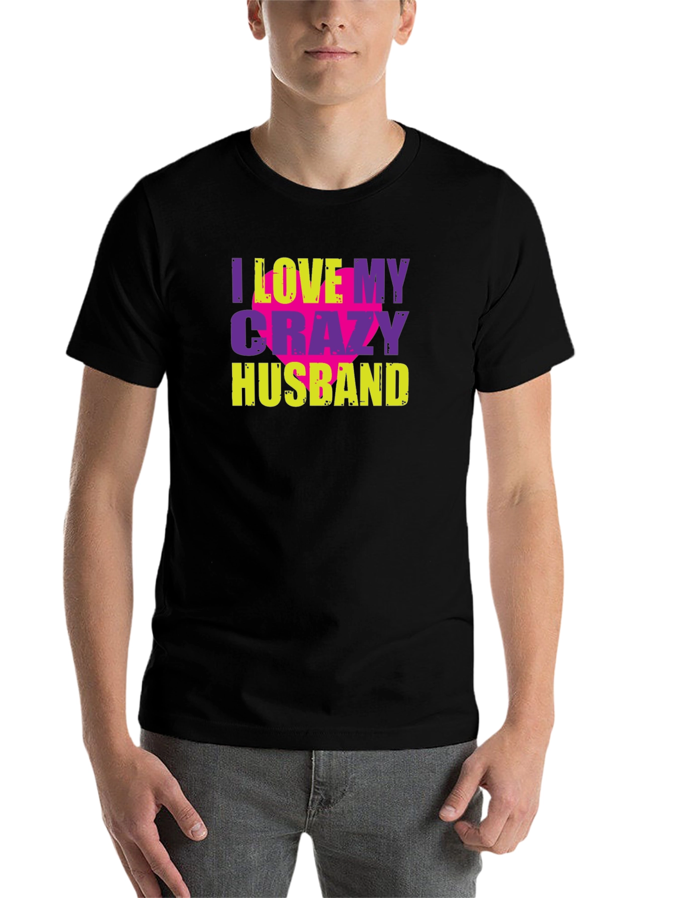 Black I Love My Crazy Husband Graphic Tee view 7