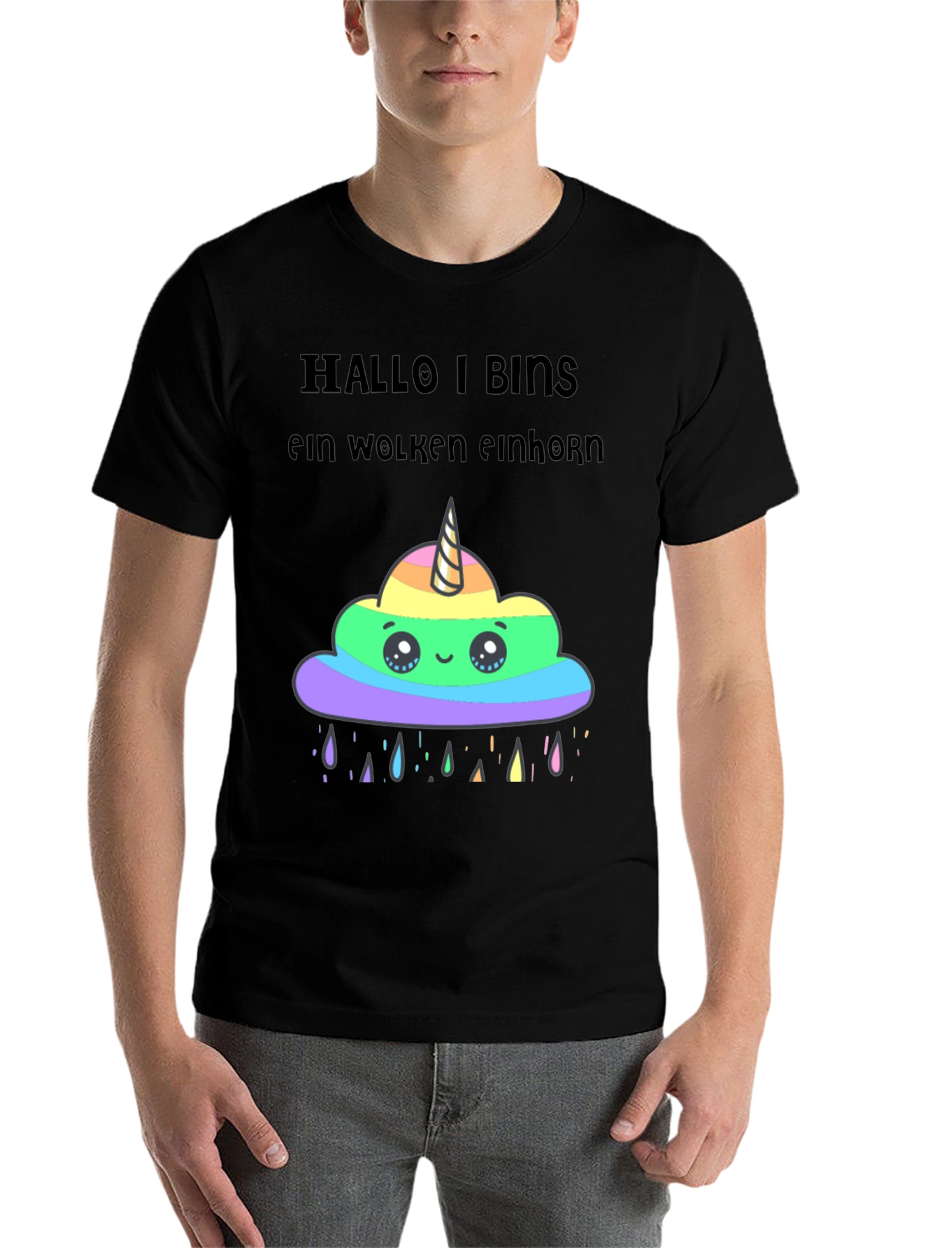 Black Unicorn Cloud Graphic T-Shirt view 7