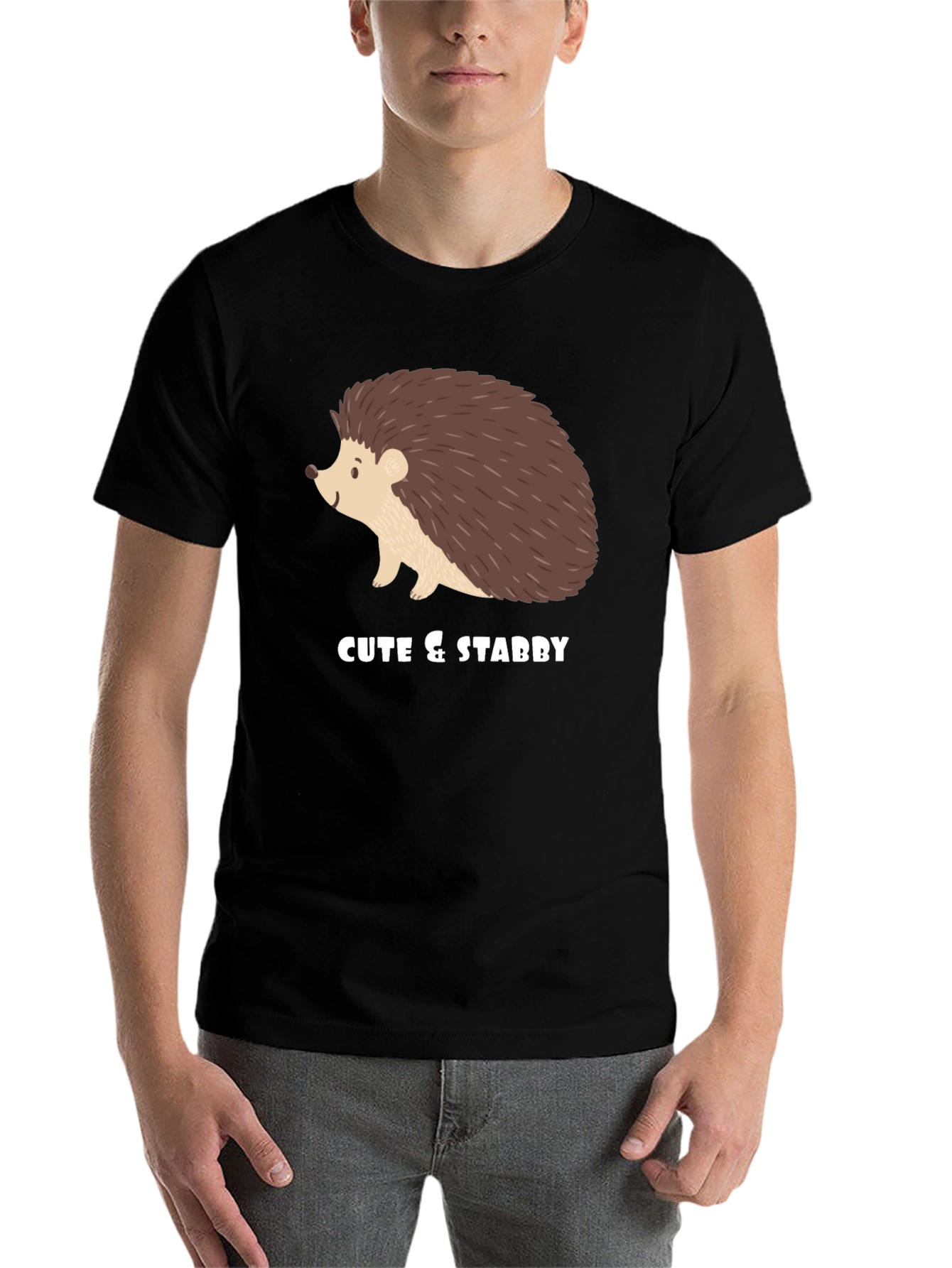 Black Cute & Stabby Hedgehog Graphic Tee view 7