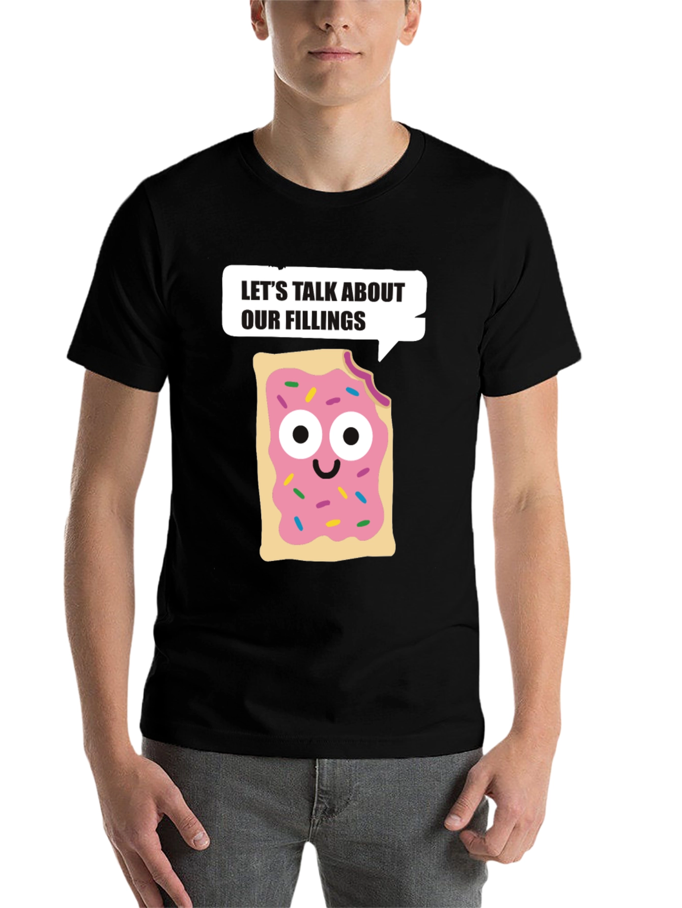 Black Let's Talk About Our Fillings T-Shirt view 7