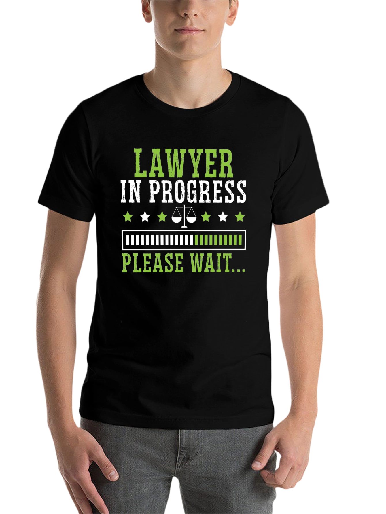 Black Lawyer in Progress Funny T-Shirt view 7