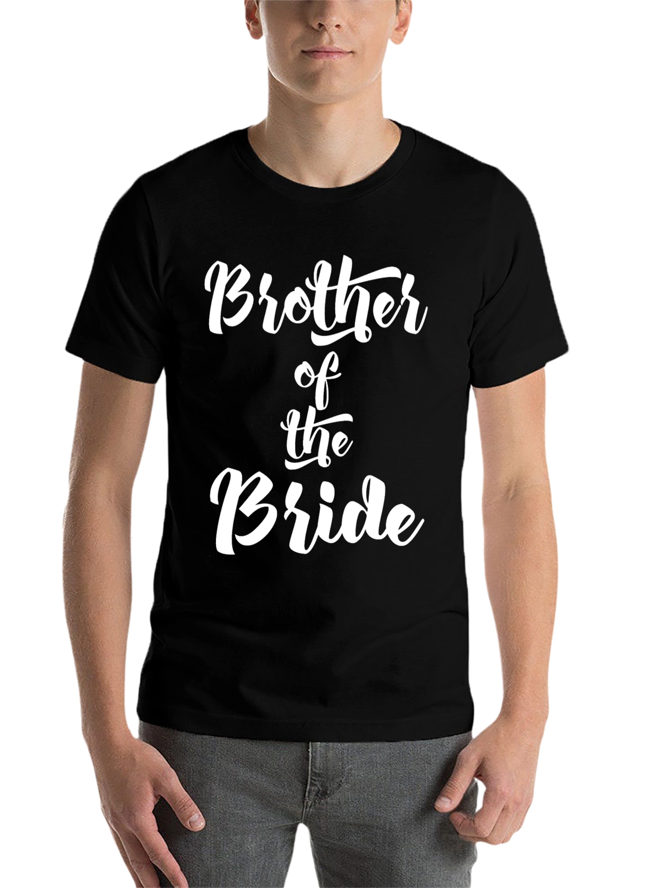Black Brother of the Bride Wedding T-Shirt view 7