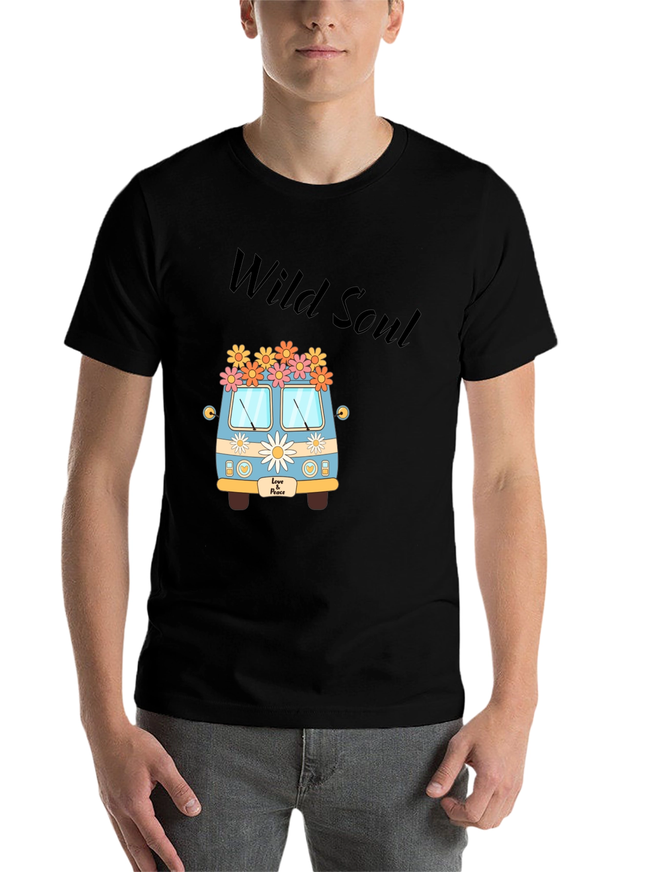 Black Wild Soul Hippie Van Graphic Tee view 7