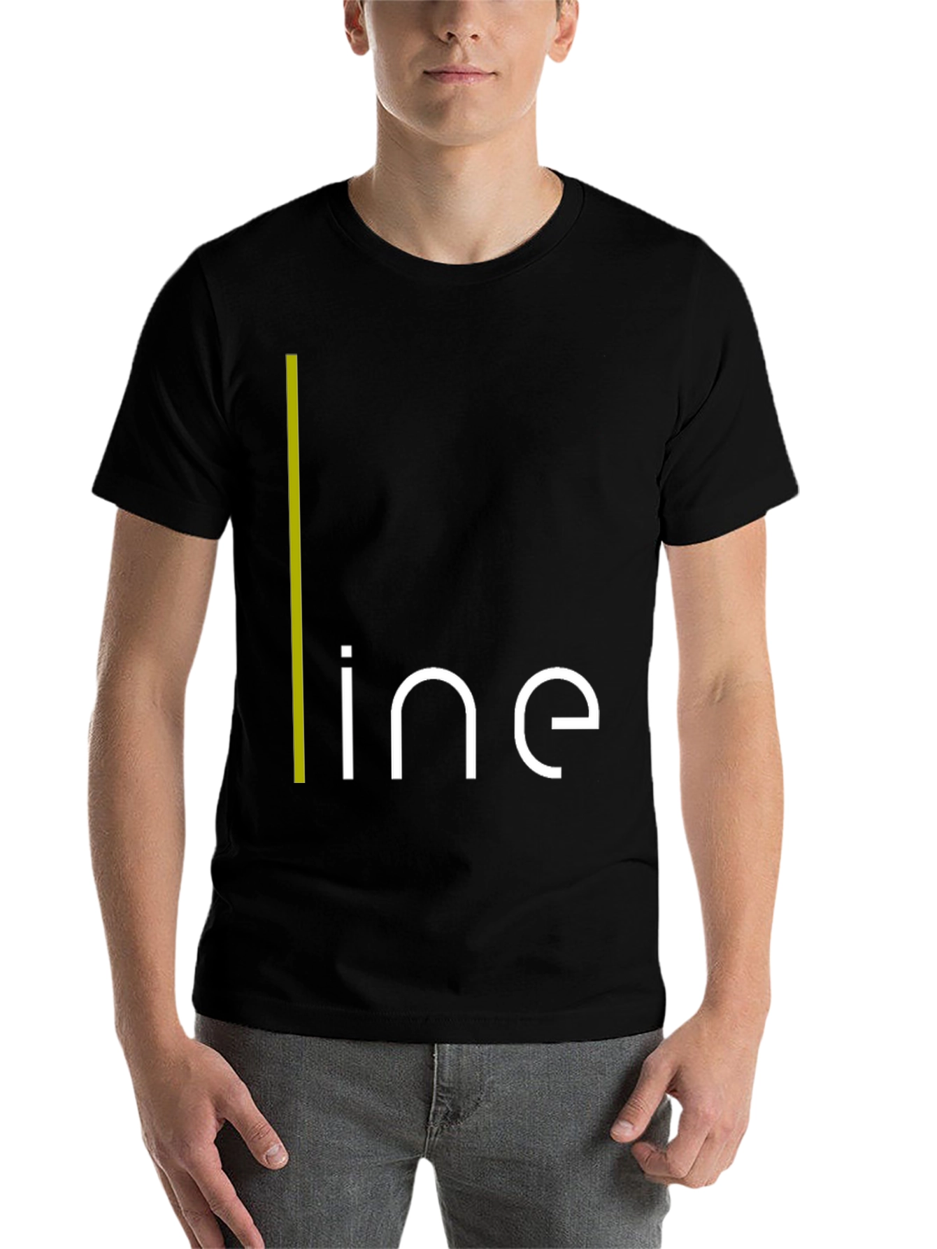 Black Modern Minimalist Line Graphic T-Shirt view 7