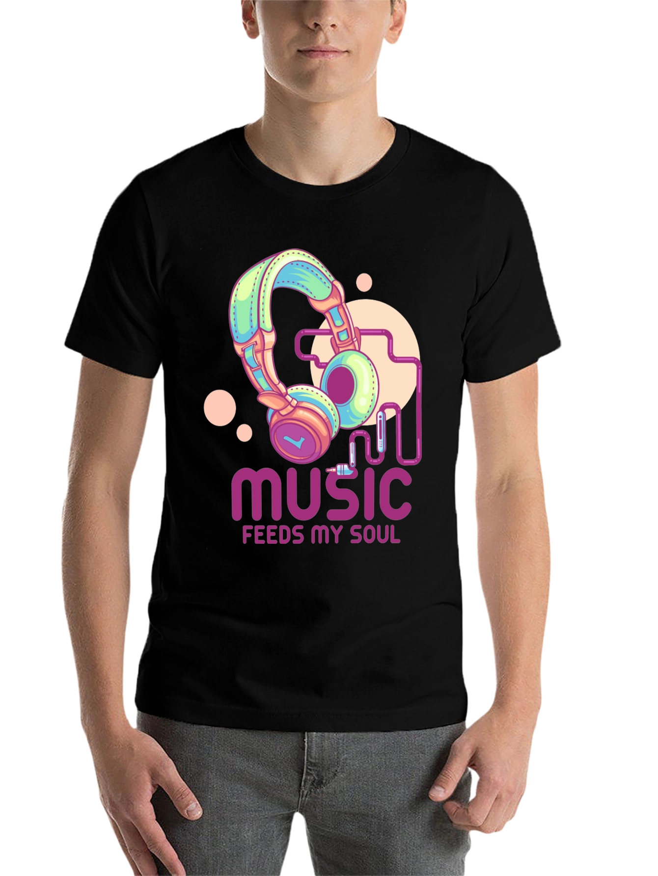 Black Music Feeds My Soul Graphic T-Shirt view 7