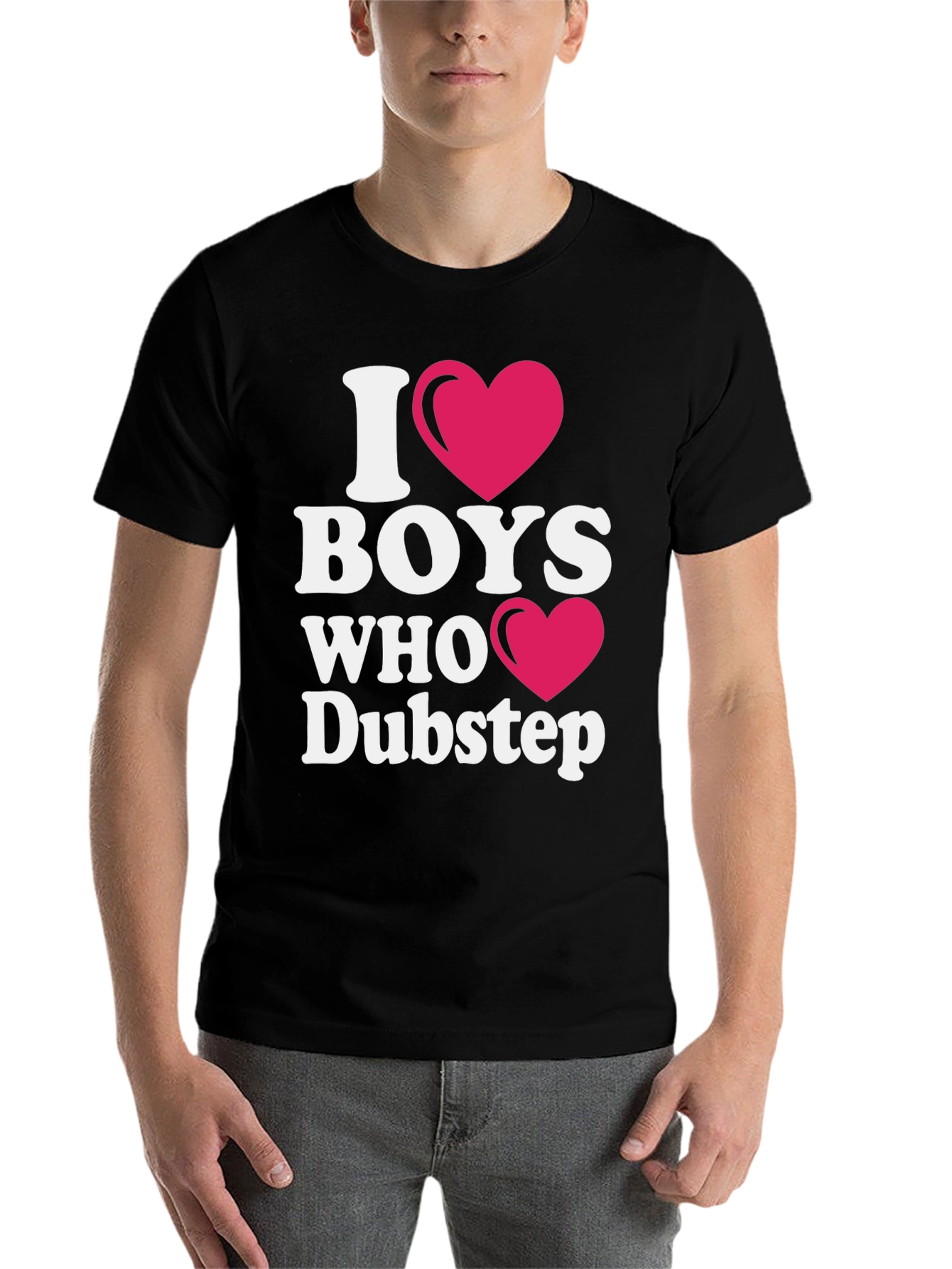 Black I Heart Boys Who Dubstep T-Shirt view 7
