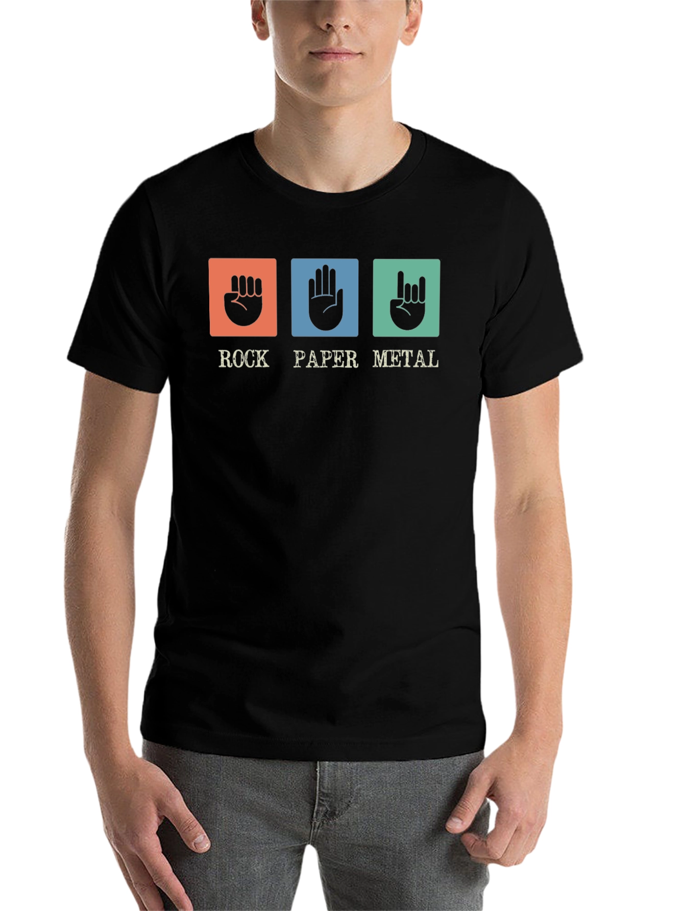 Black Rock Paper Metal T-Shirt - Funny Musician Tee view 7
