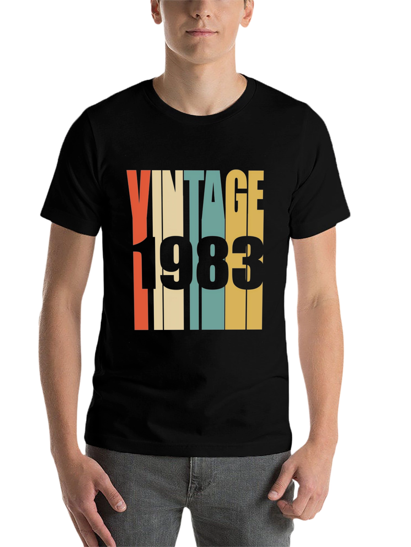 Black Vintage 1983 Retro T-Shirt view 7