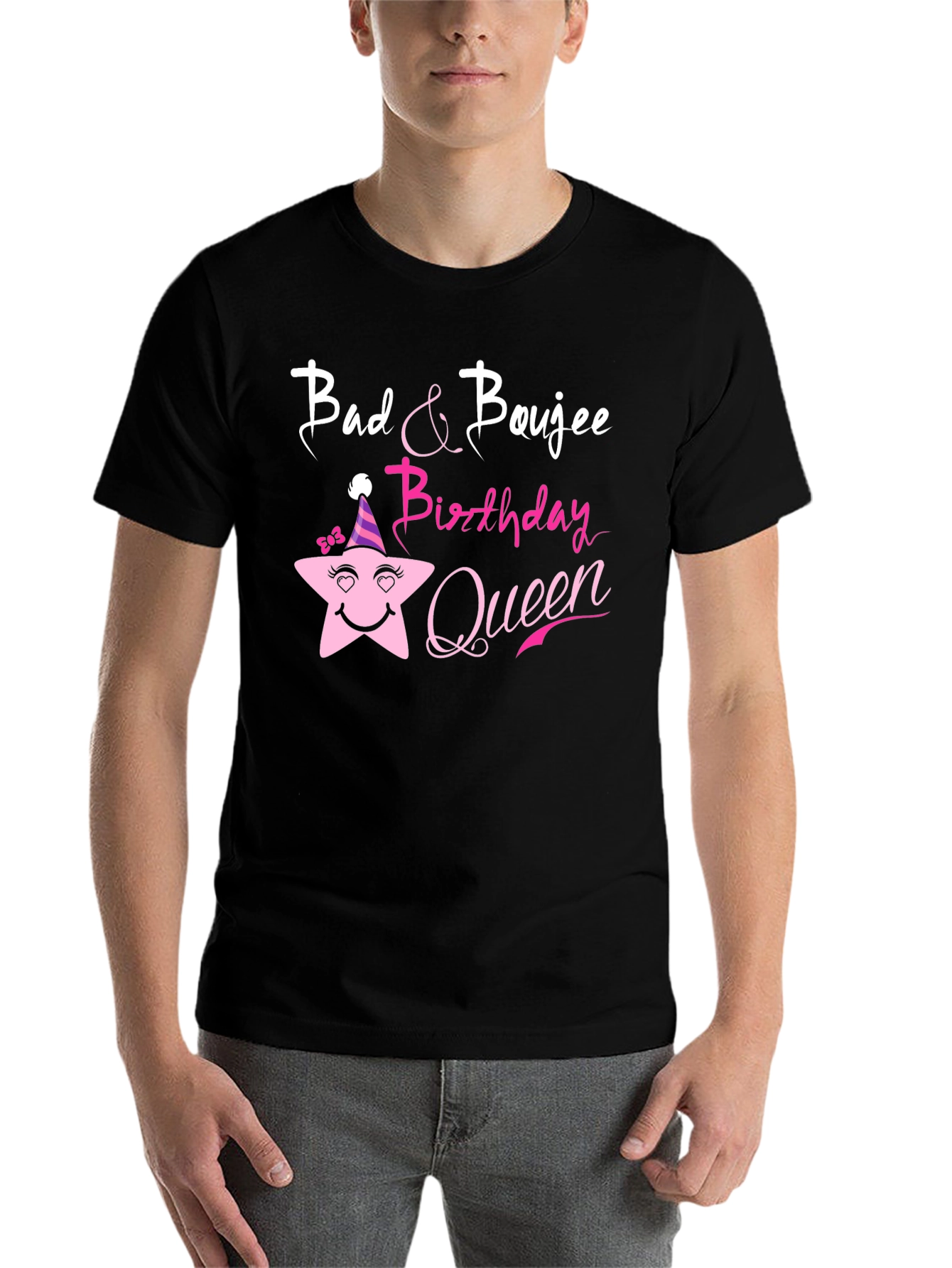 Black Bad & Boujee Birthday Queen Black T-Shirt view 7