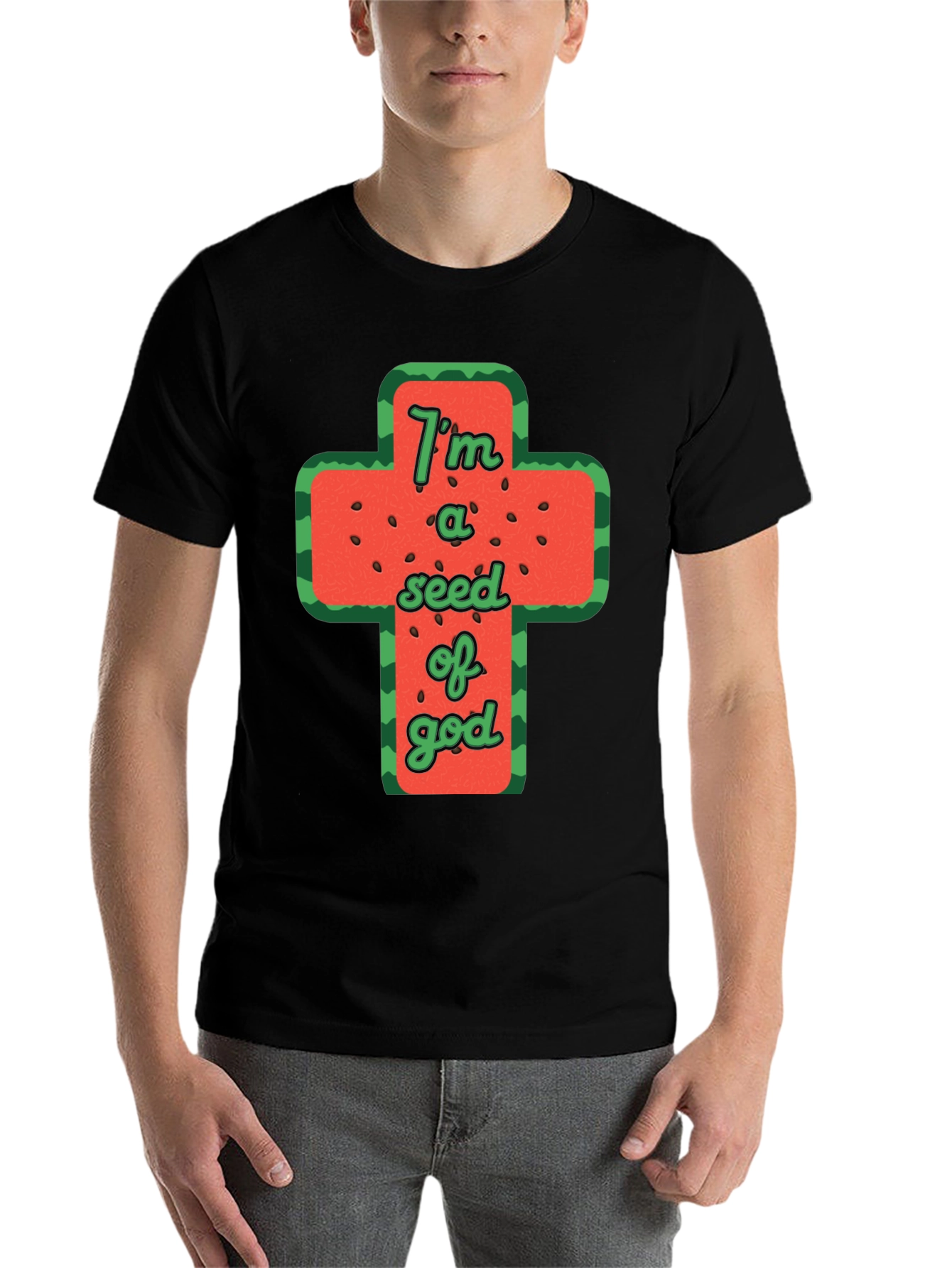 Black I'm a Seed of God Graphic T-Shirt view 7