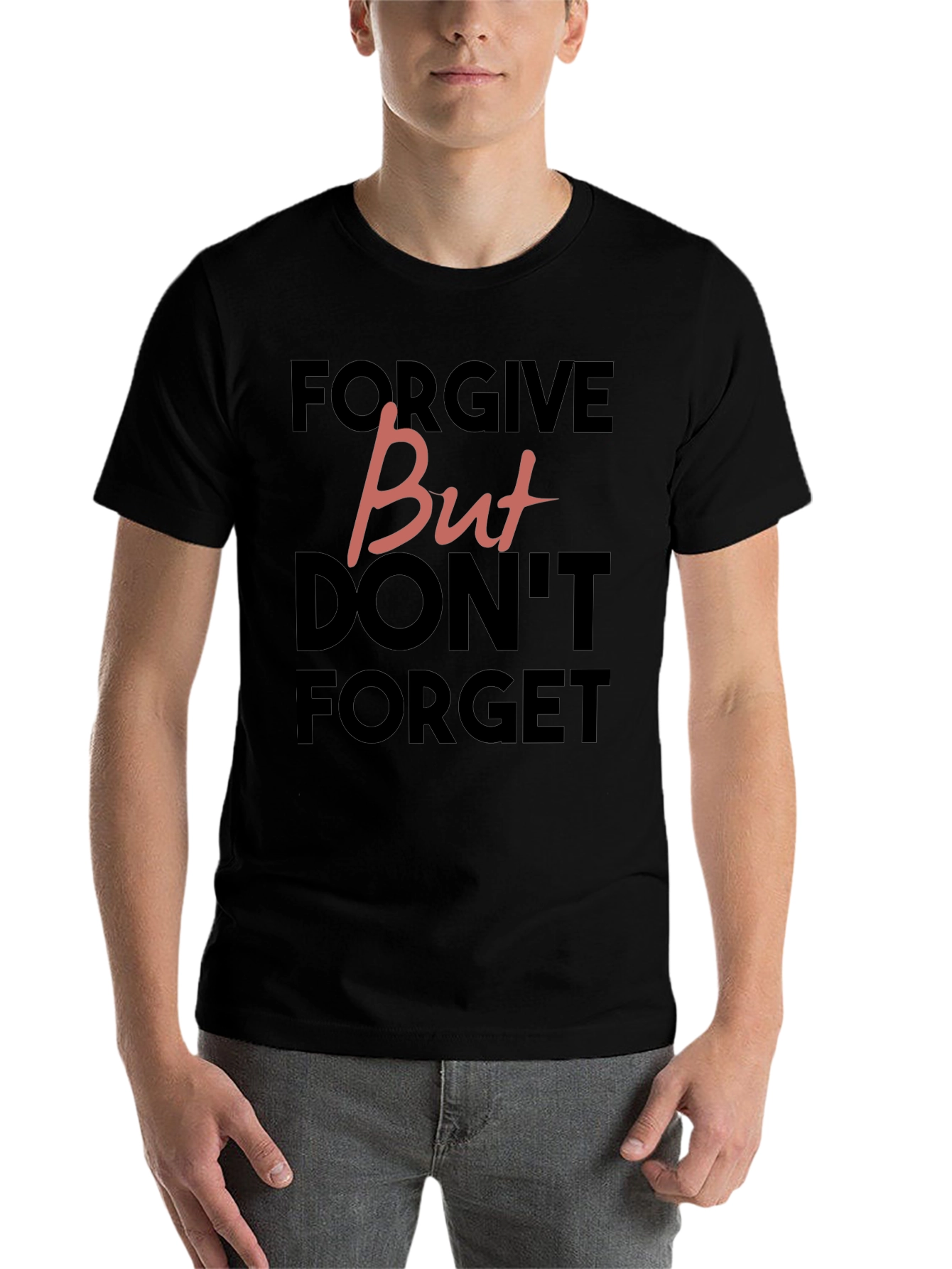 Black Forgive But Don't Forget Graphic Tee view 7