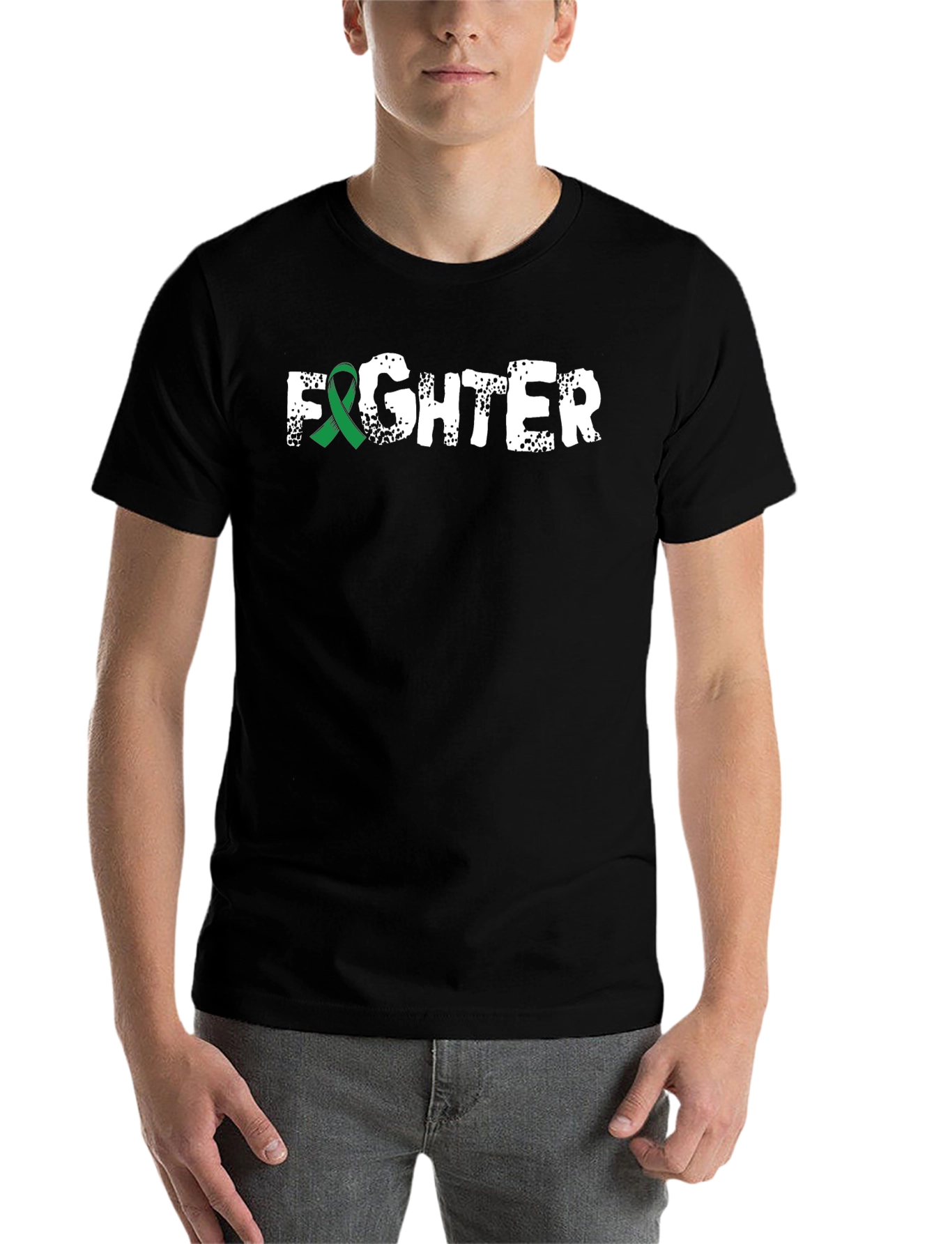 Black Fighter Ribbon Graphic T-Shirt view 7